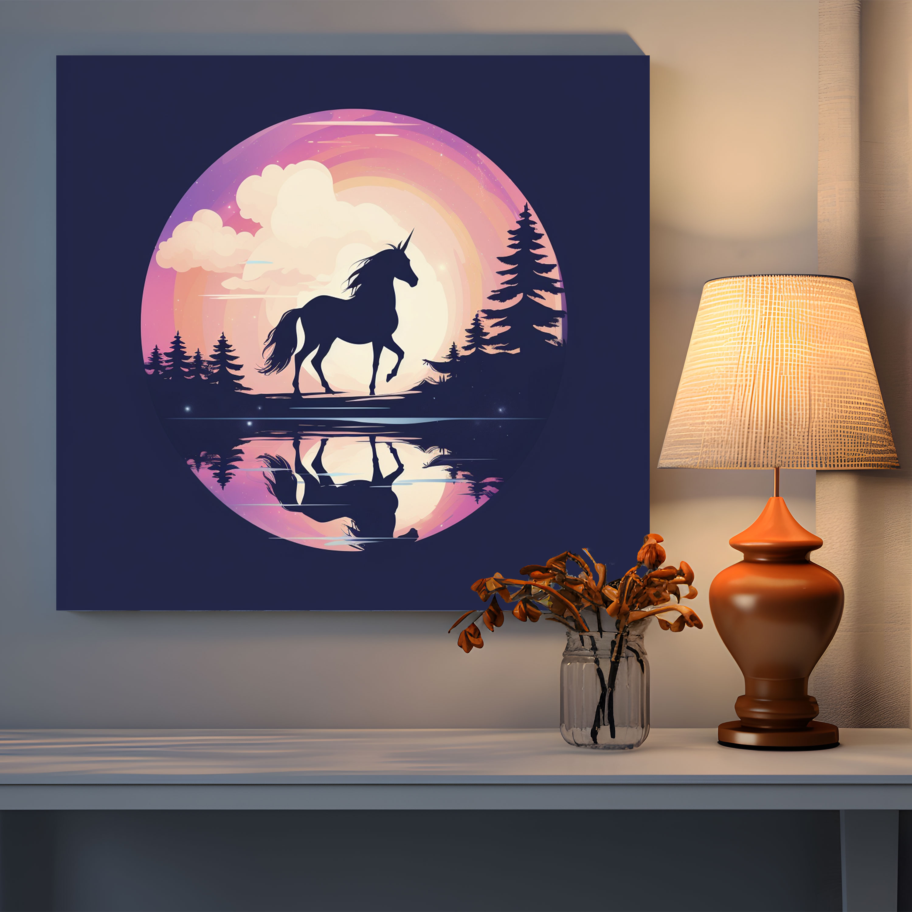 Minimalist Unicorn Wall Art - Unicorn, Elegance, Simplicity, Wall Art
