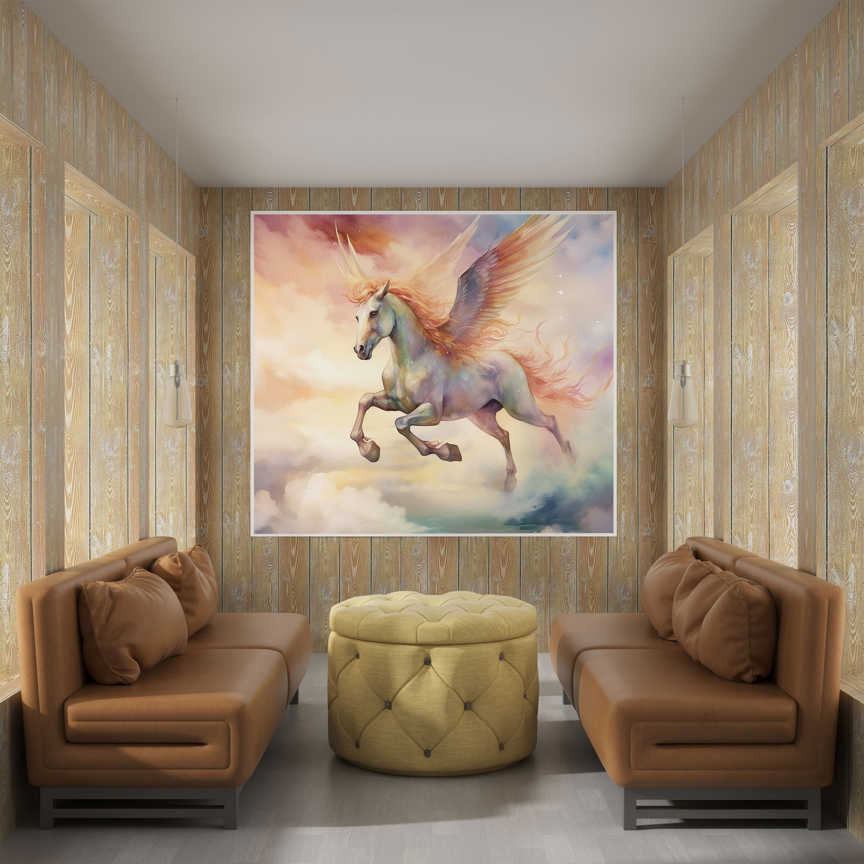 Unicorn Wall Art - Fantasy Watercolor Canvas Print - Unicorn, Illustration, Canvas Wall Art, Wall Art