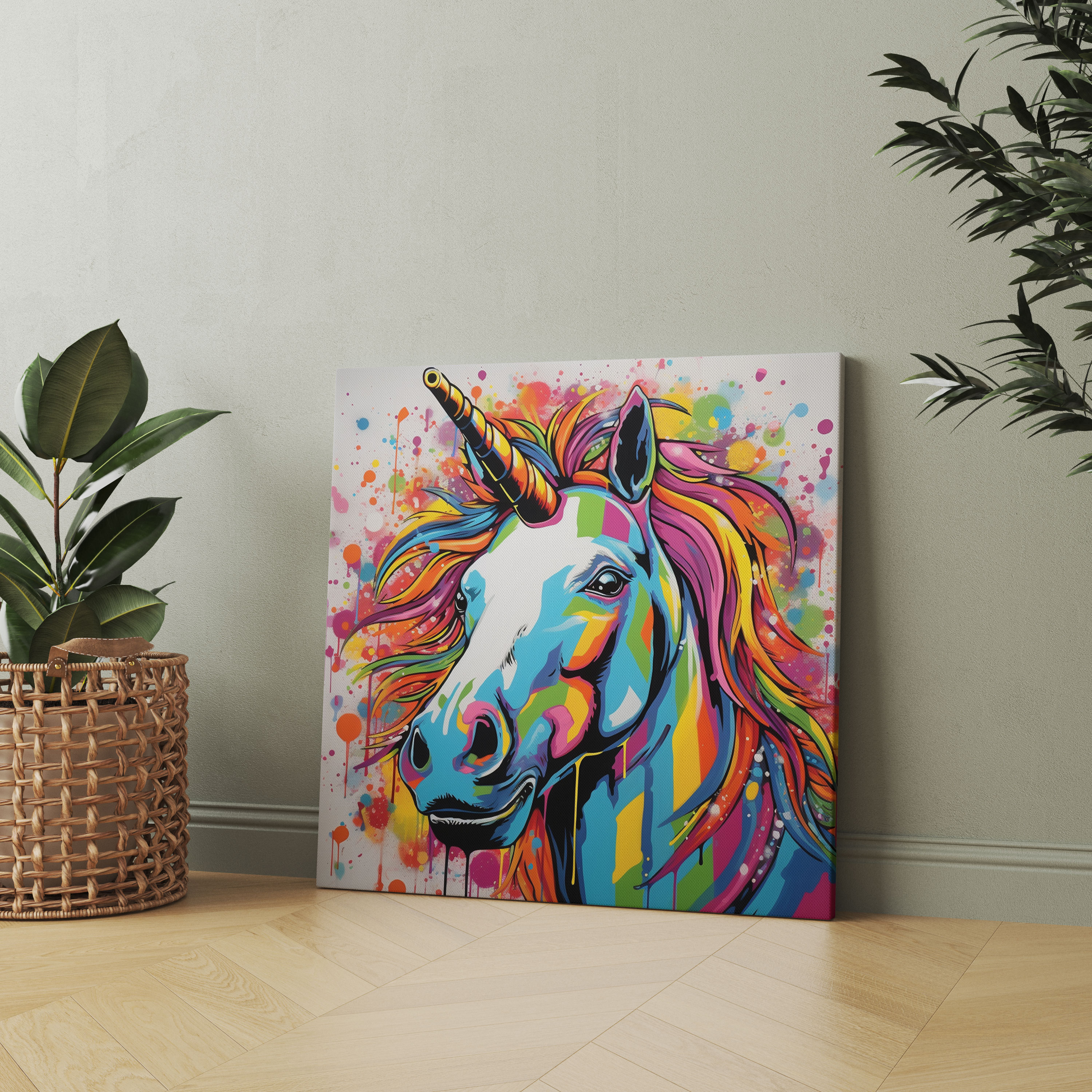 Unicorn Canvas Print - Pop Art Wall Decoration - Unicorn, Canvas Wall Art, Comic Book Feel, Pop Art Design