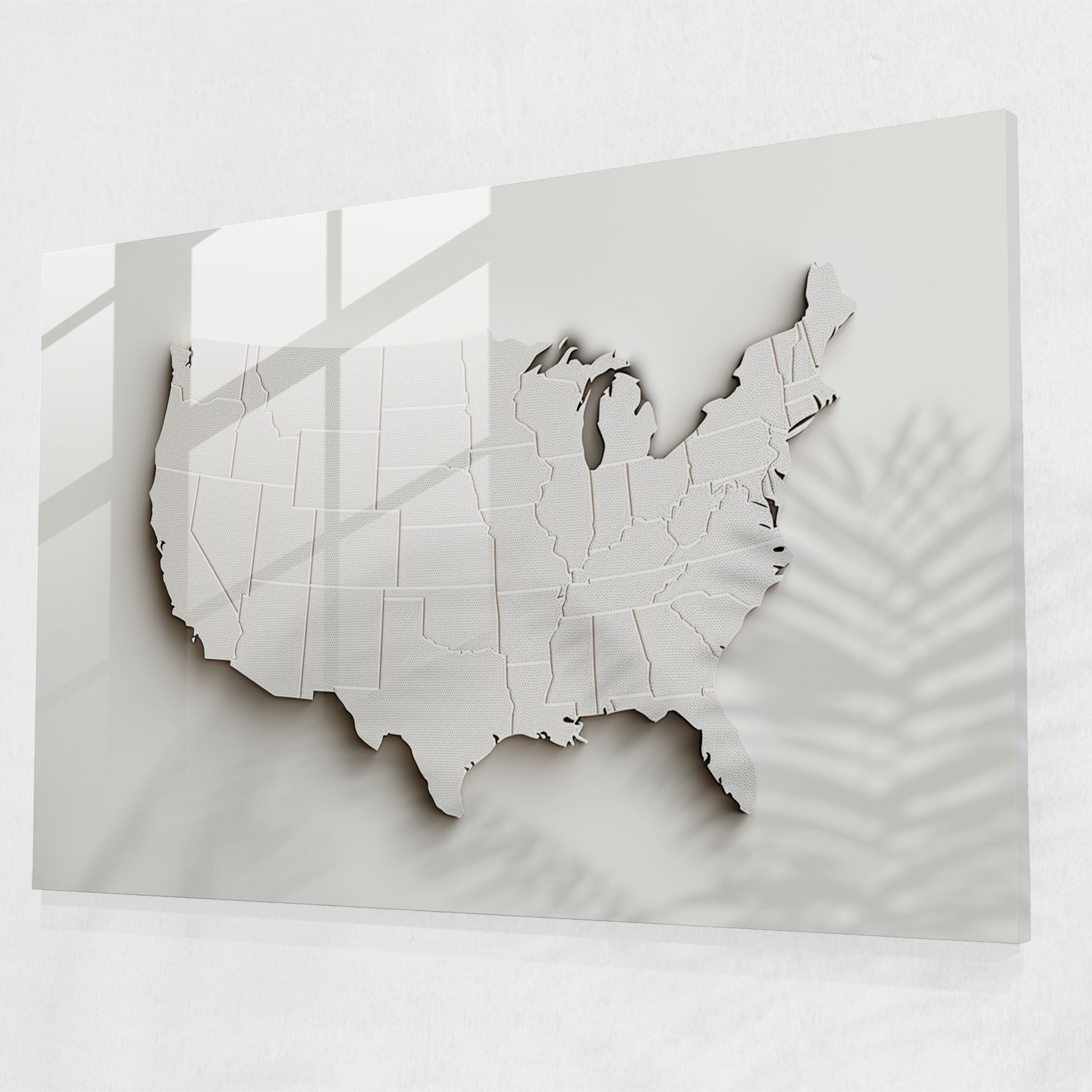 Minimalist United States Of America Map Glass Wall Art - United States Of America Map, Modern Art, Home Decoration, Glass Art