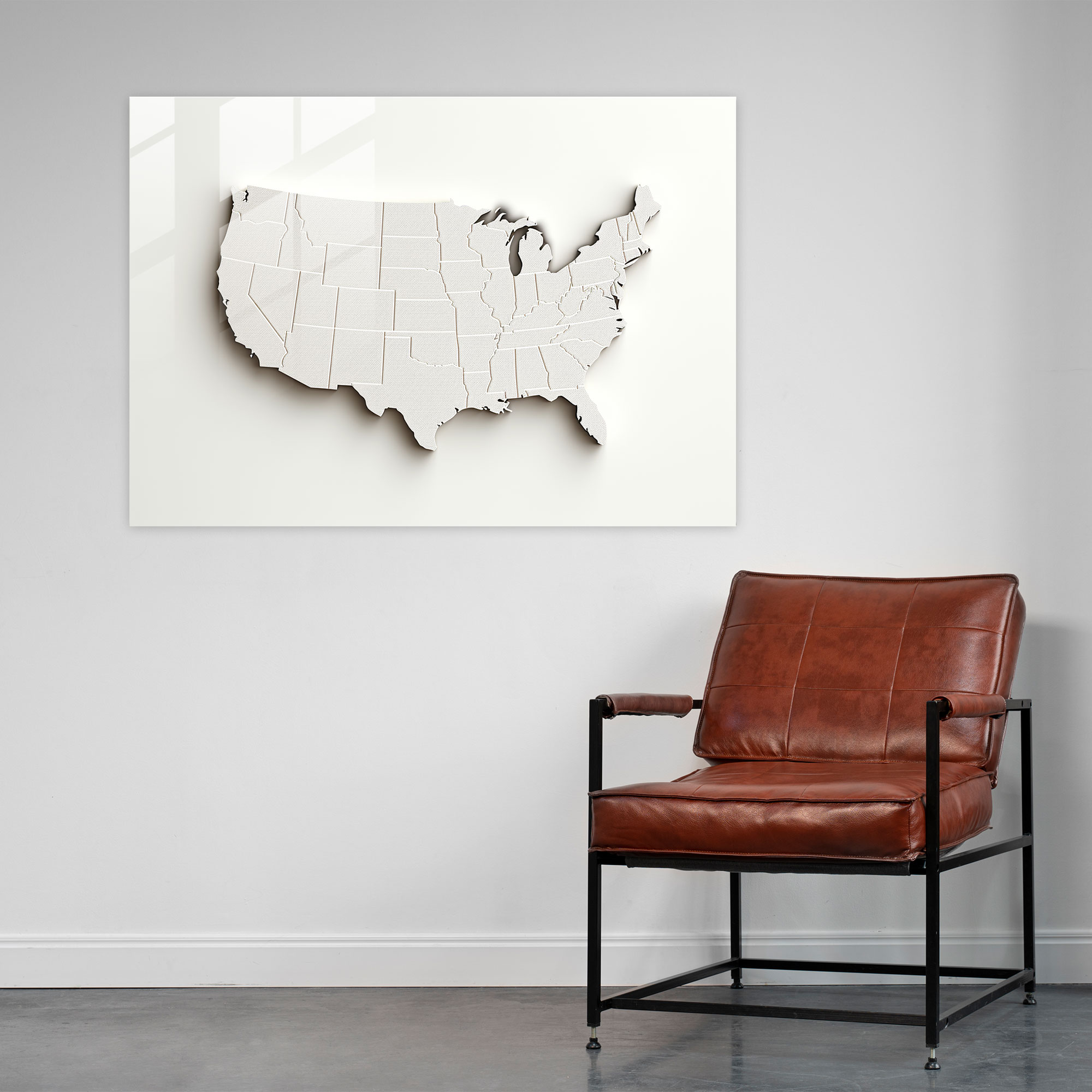 Minimalist United States Of America Map Glass Wall Art - United States Of America Map, Modern Art, Home Decoration, Glass Art