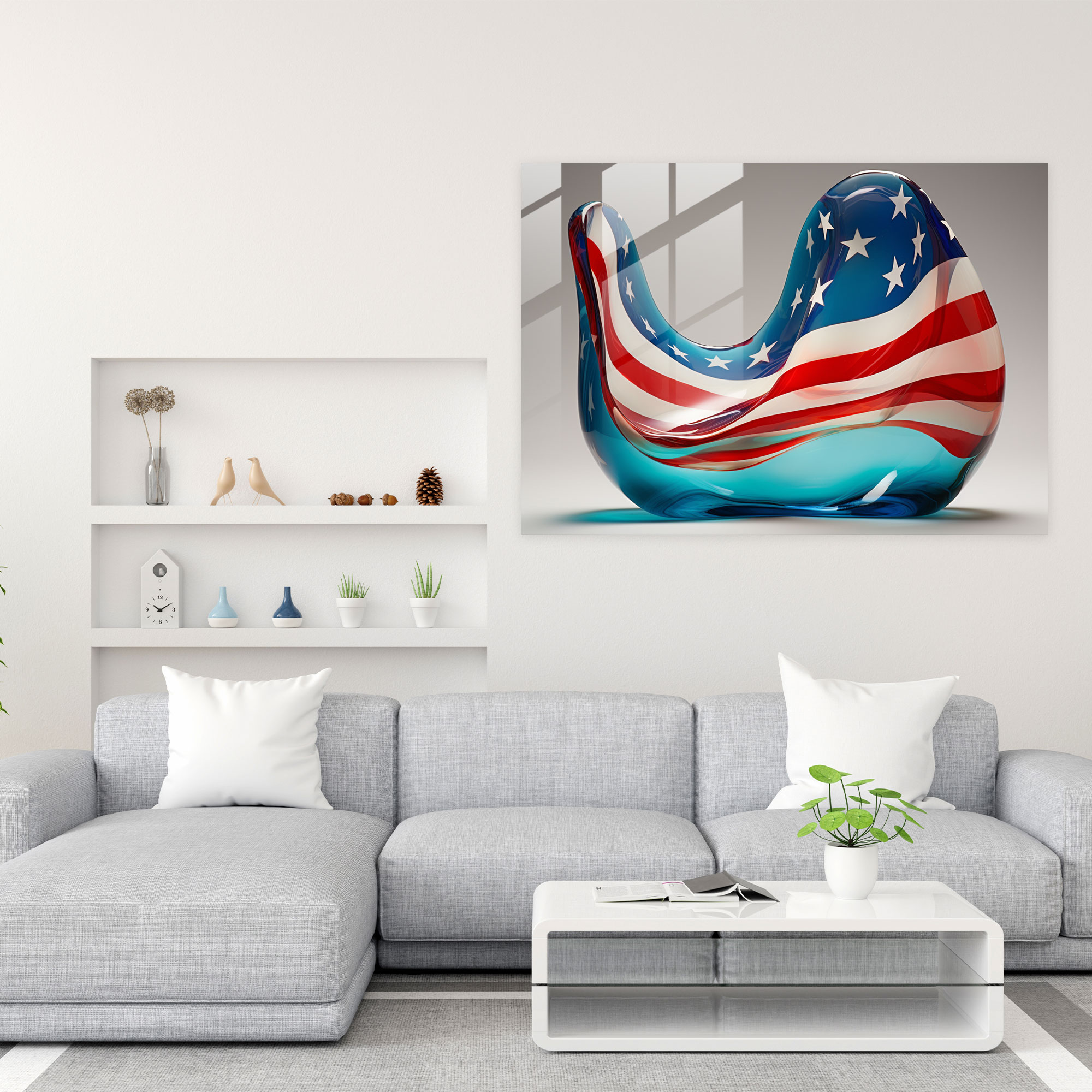 United States Of America Map Glass Print - United States Of America Map, United States Of America Map, Glass Print, Contemporary Glass Art