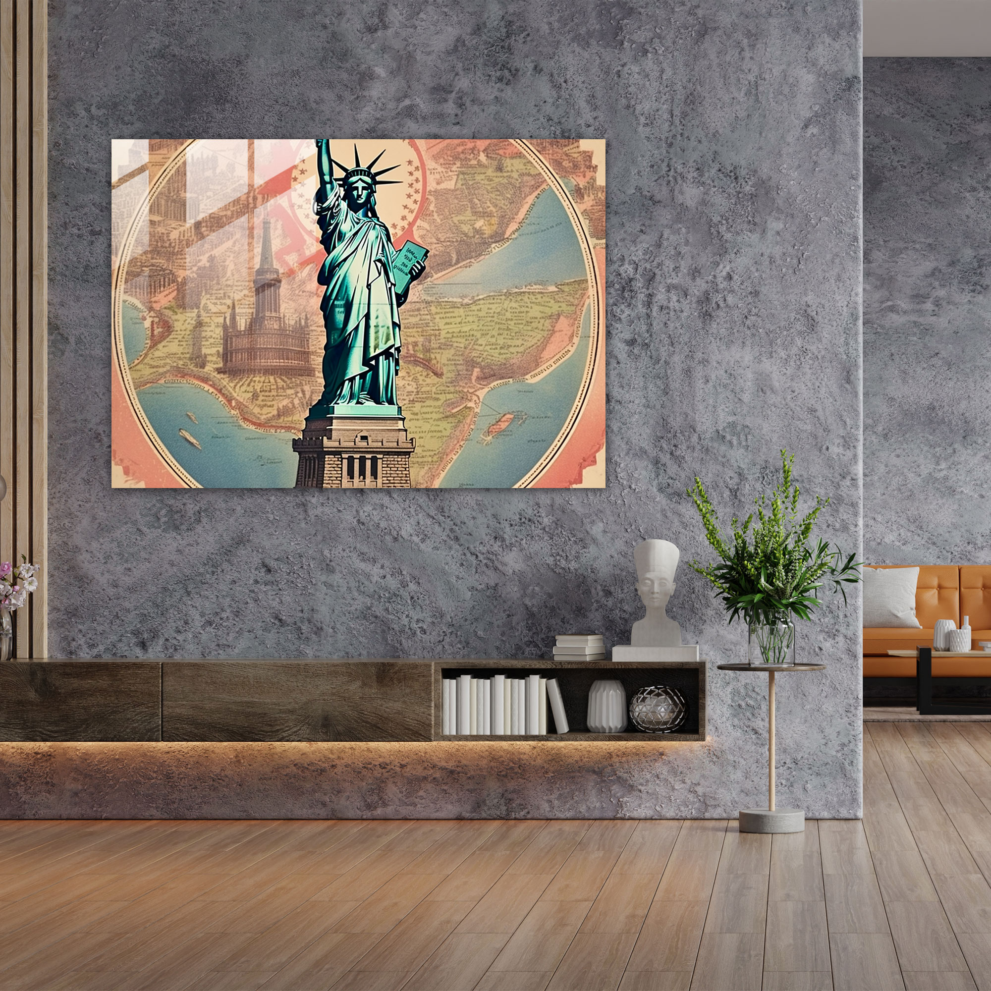 Usa Map Glass Wall Art - United States Of America Map, Wall Decoration, Modern Art, Enchanting