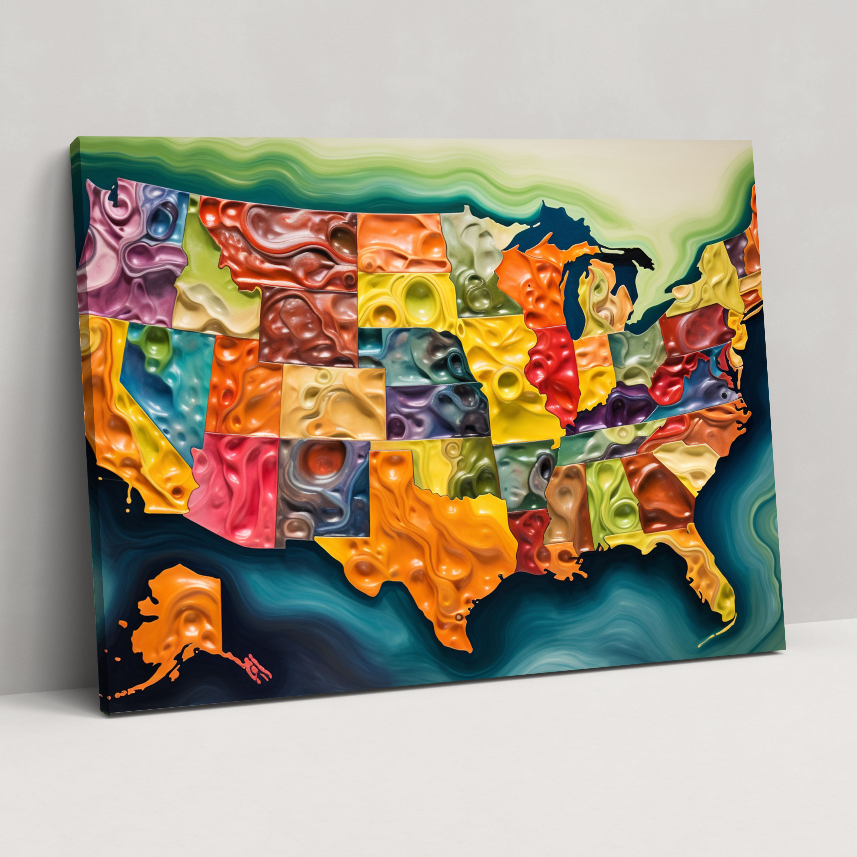 United States Of America Map Canvas Print - United States Of America Map, Canvas Wall Art, Home Decoration, Wall Art