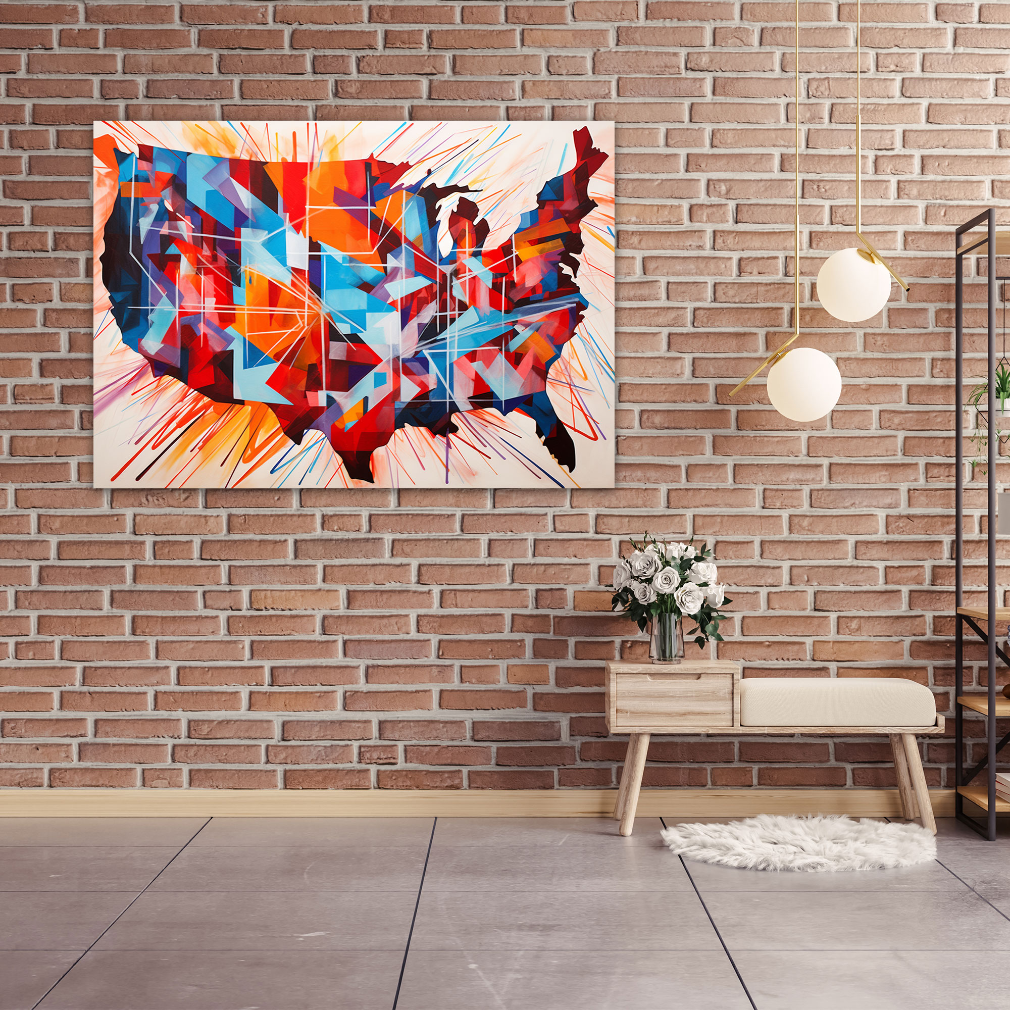 Usa Map Wall Art - United States Of America Map, United States Of America Map, Wall Decoration, Wall Art
