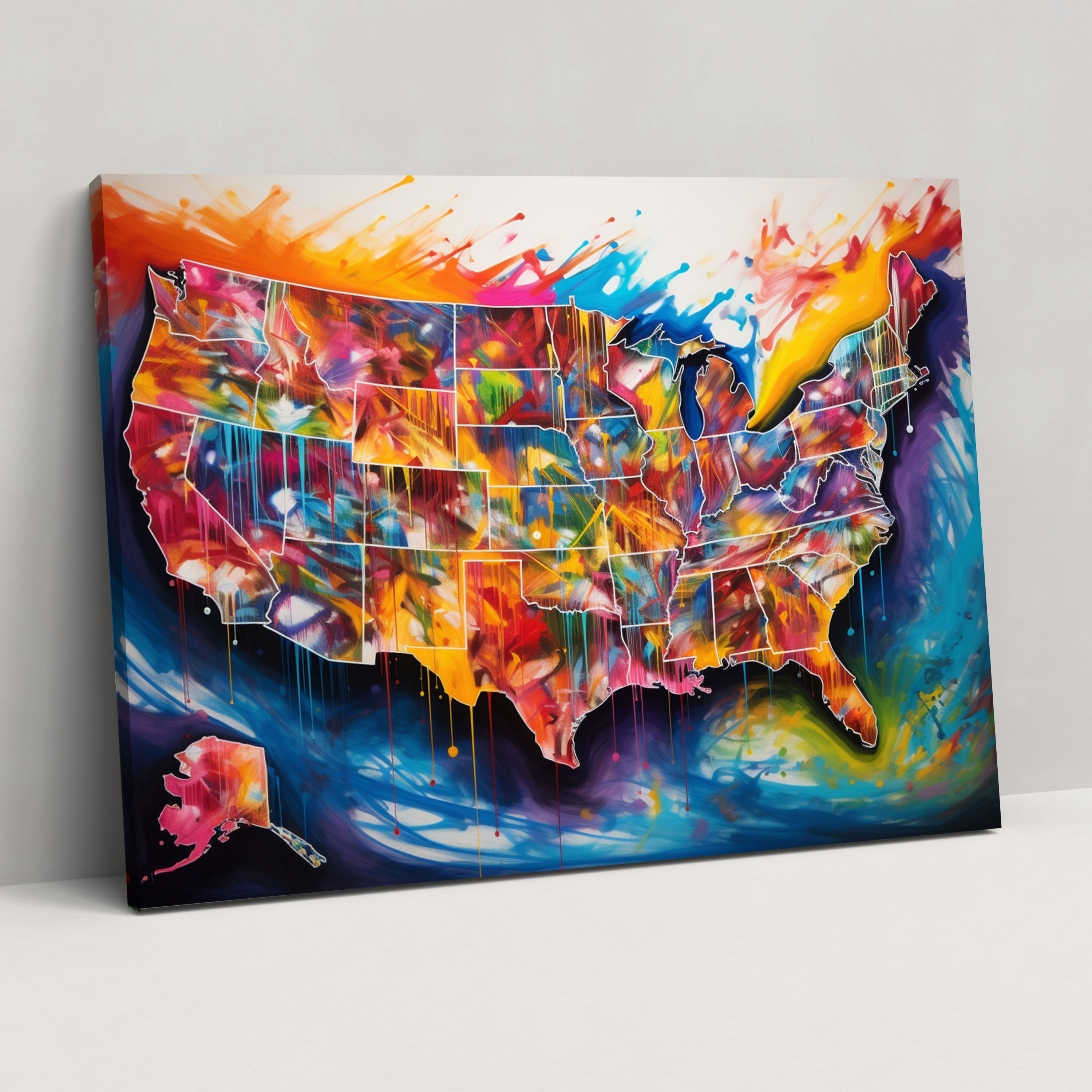 United States Of America Map Canvas Print - United States Of America Map, United States Of America Map, Canvas Print, Captivating