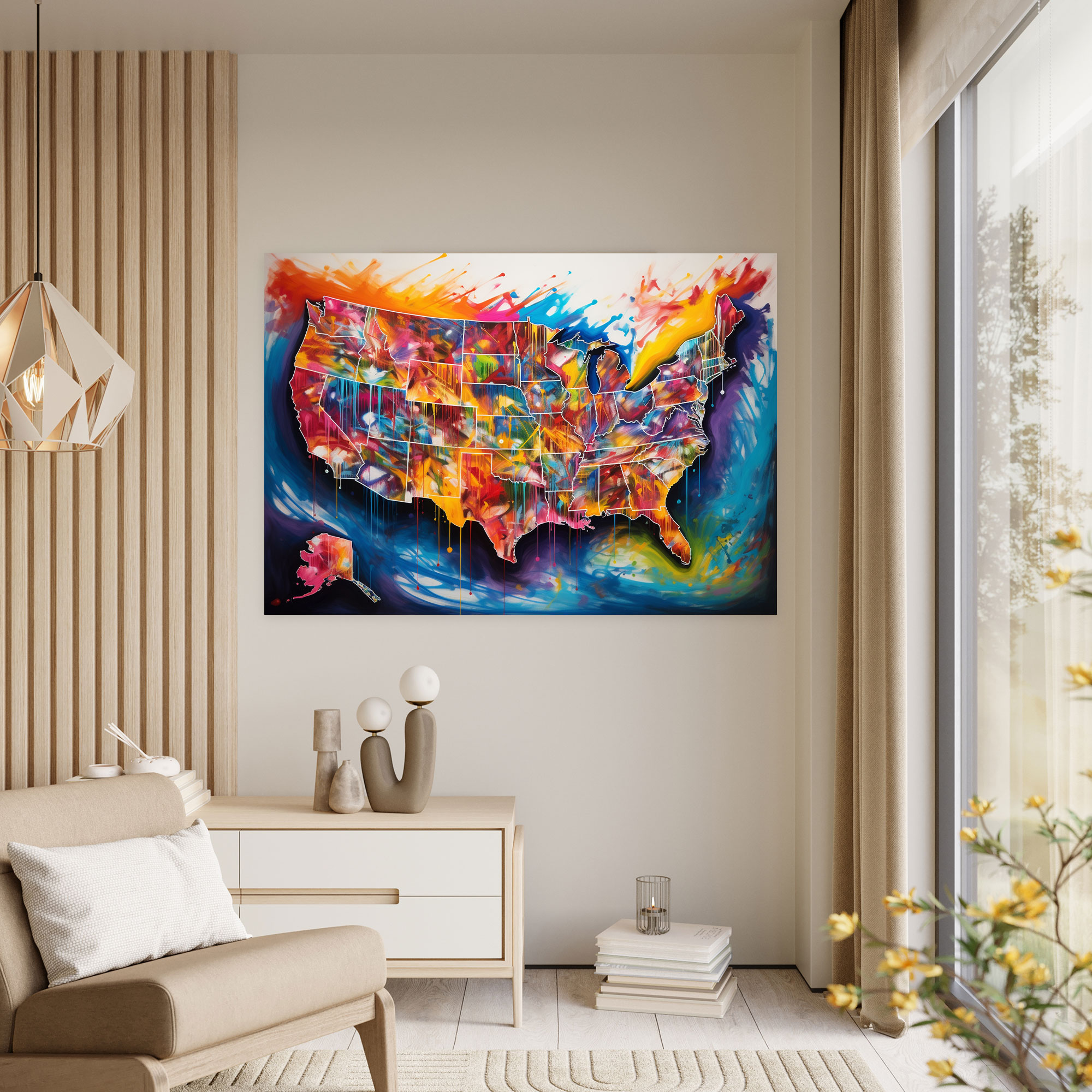 United States Of America Map Canvas Print - United States Of America Map, United States Of America Map, Canvas Print, Captivating