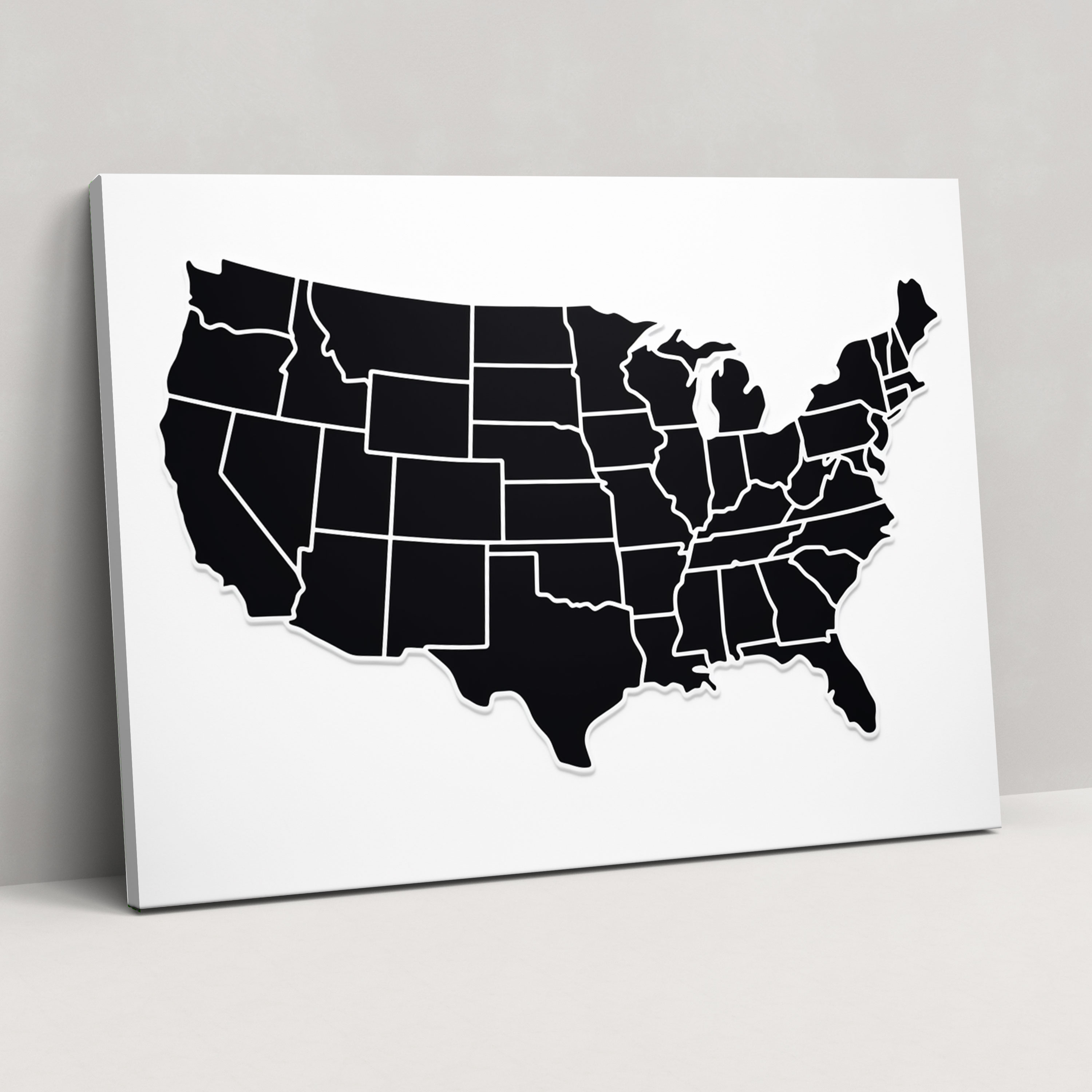Minimalist United States Of America Map Wall Art - United States Of America Map, United States Of America Map, Home Decoration, Sleek
