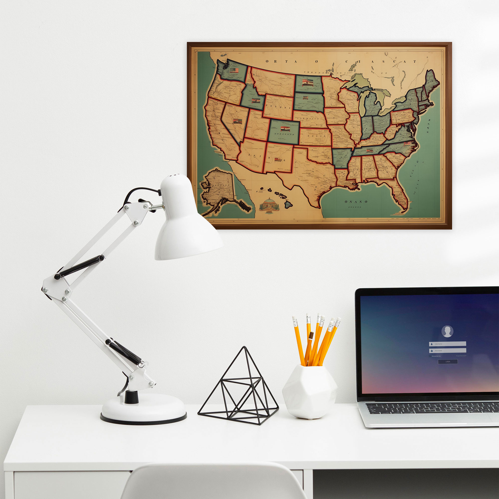 United States Of America Map Wall Art - United States Of America Map, Canvas Print, Home Decoration, Wall Art