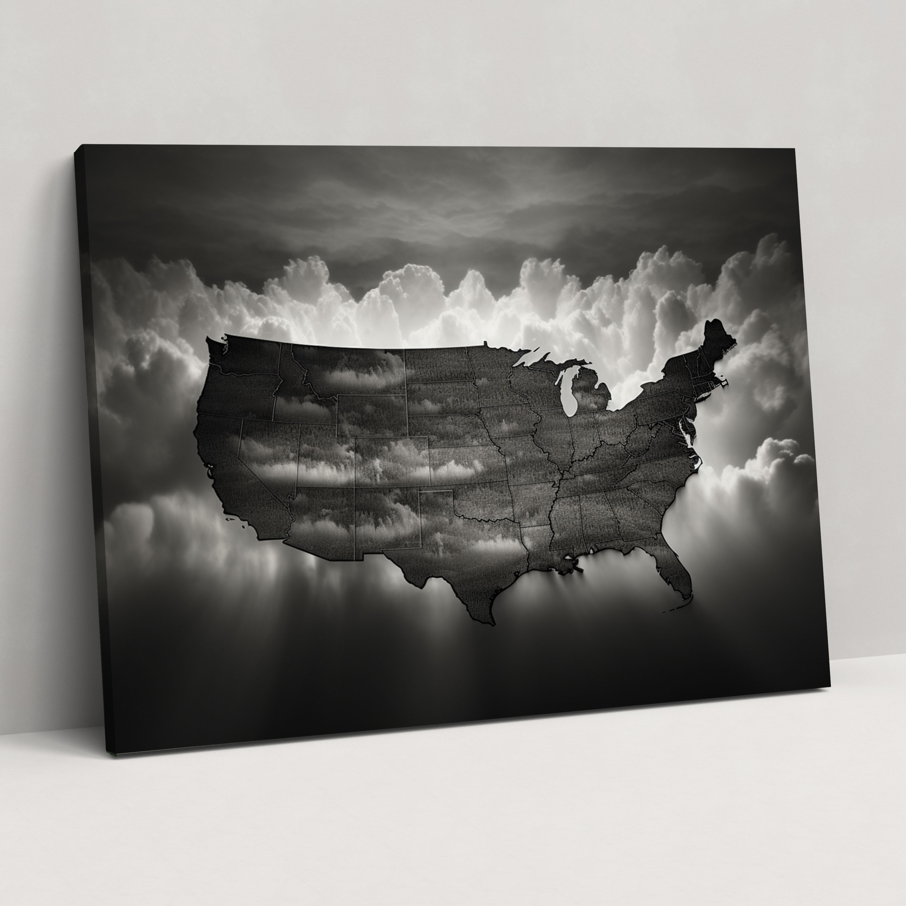 United States Of America Map Wall Decoration - United States Of America Map, United States Of America Map, Canvas, Elegance