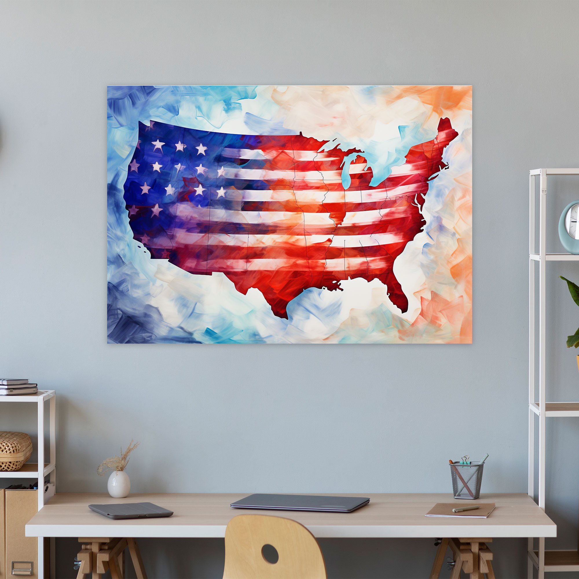 Dreamy United States Of America Map Wall Art - United States Of America Map, Wall Decoration, Home Decoration, Canvas Print