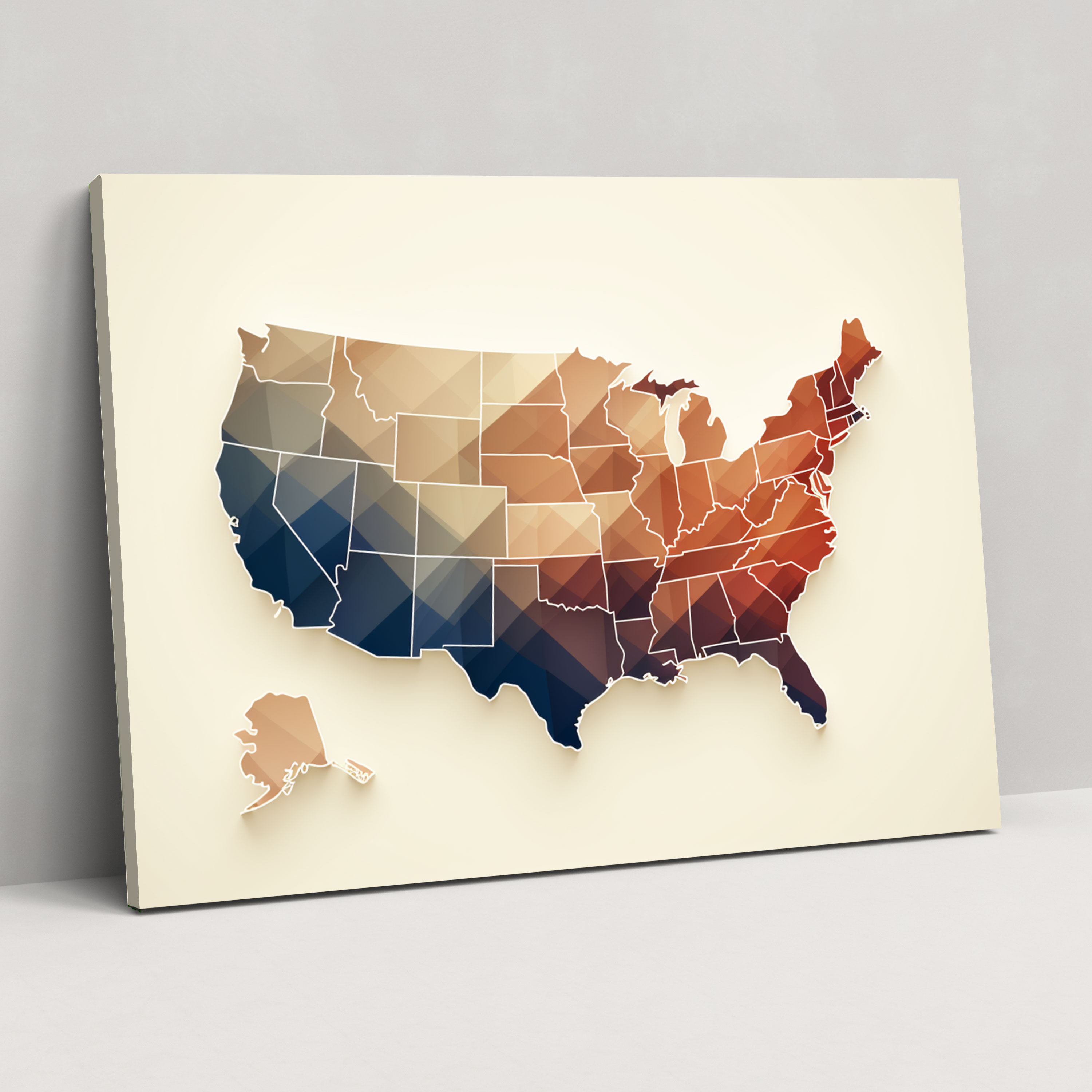 Minimalist United States Of America Map Canvas Print - United States Of America Map, Wall Art, Clean Lines, Minimalist Design