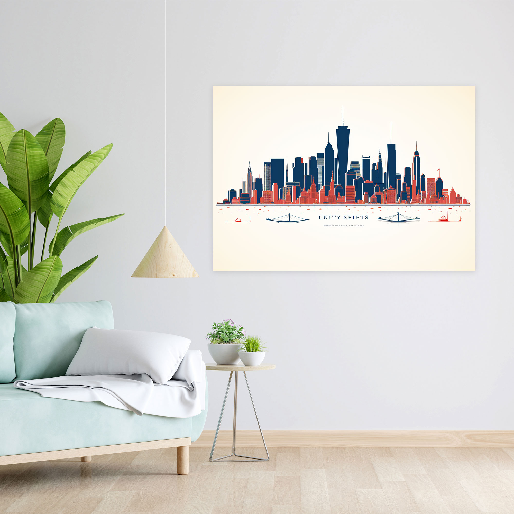 United States Of America City Skylines Wall Decoration - United States Of America Map, United States Of America Map, Canvas, Home Decoration