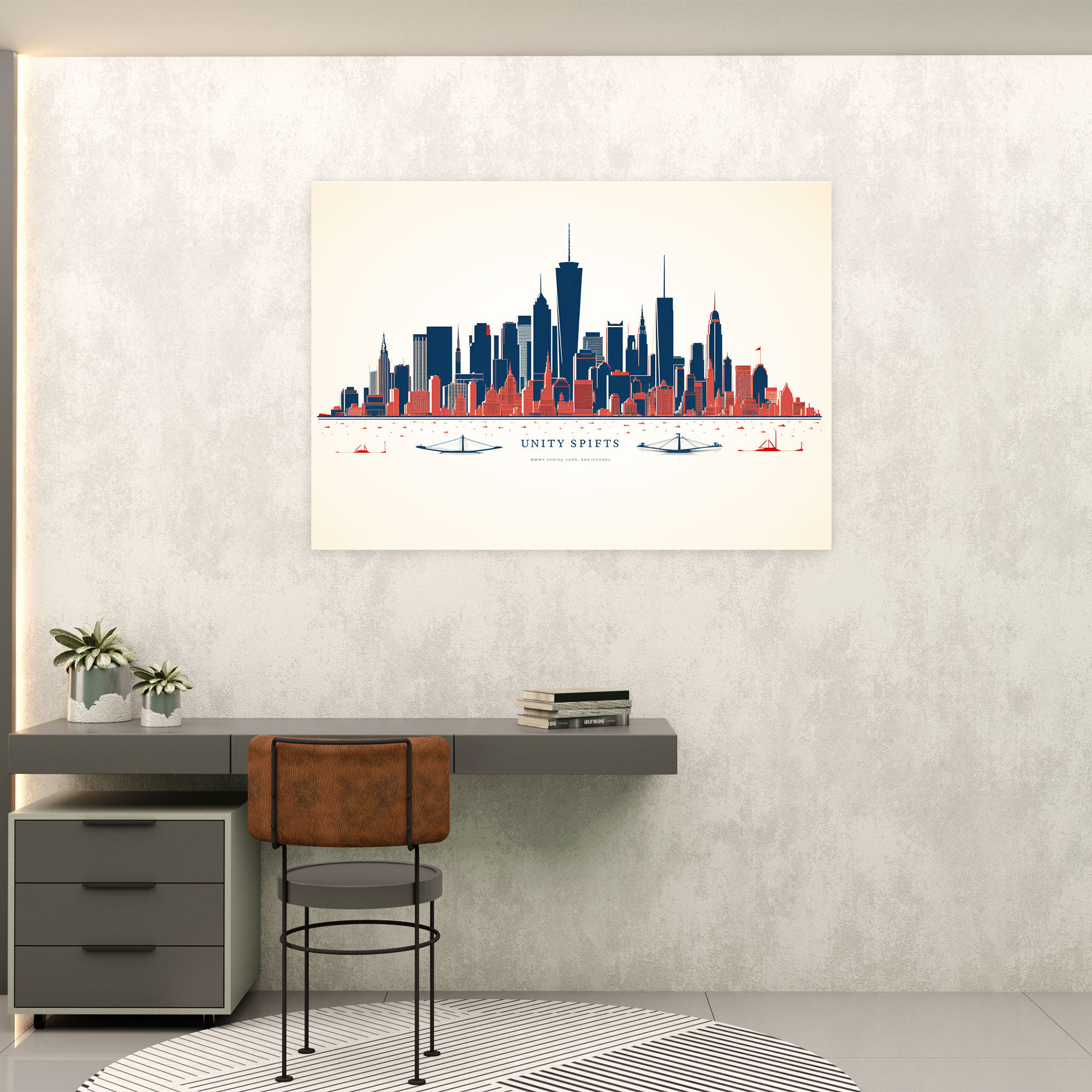 United States Of America City Skylines Wall Decoration - United States Of America Map, United States Of America Map, Canvas, Home Decoration