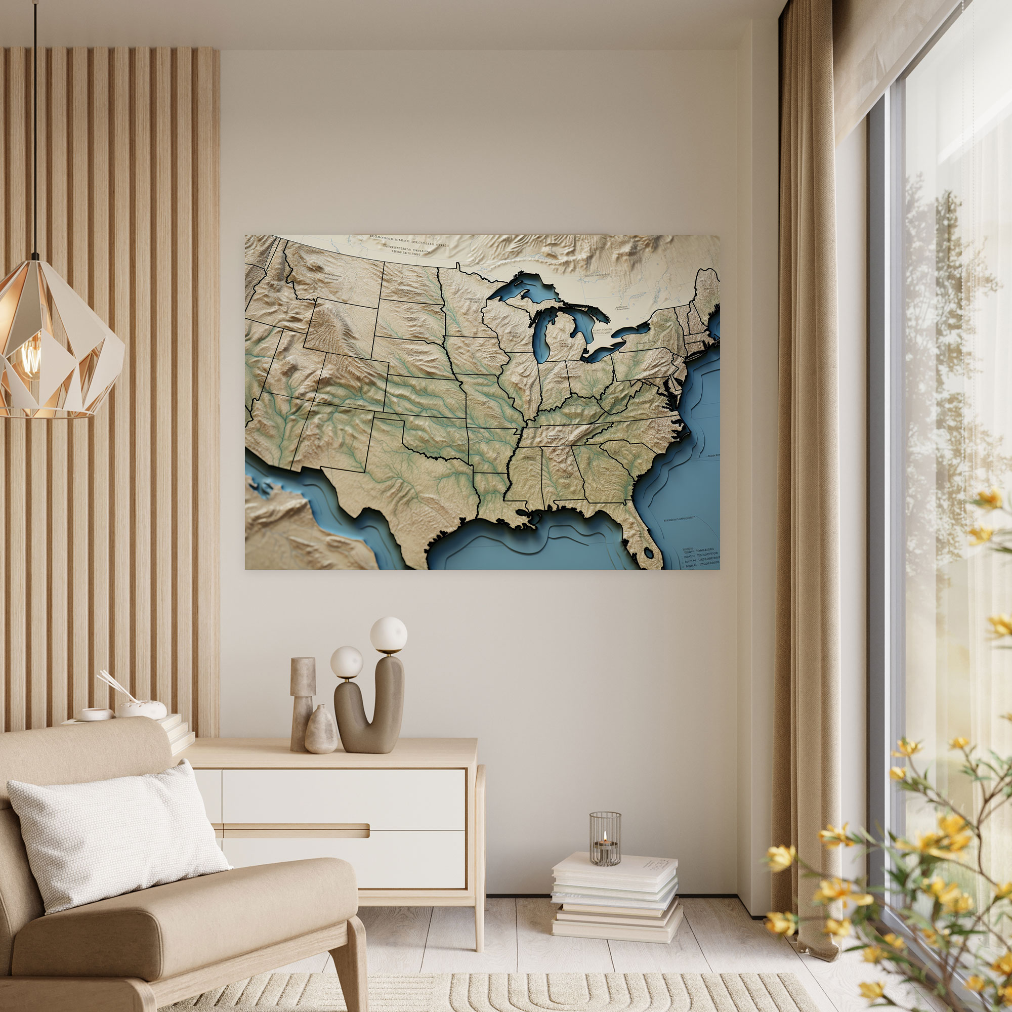 United States Of America Map Wall Decoration - United States Of America Map, Home Decoration, United States Of America Map, Wall Decoration