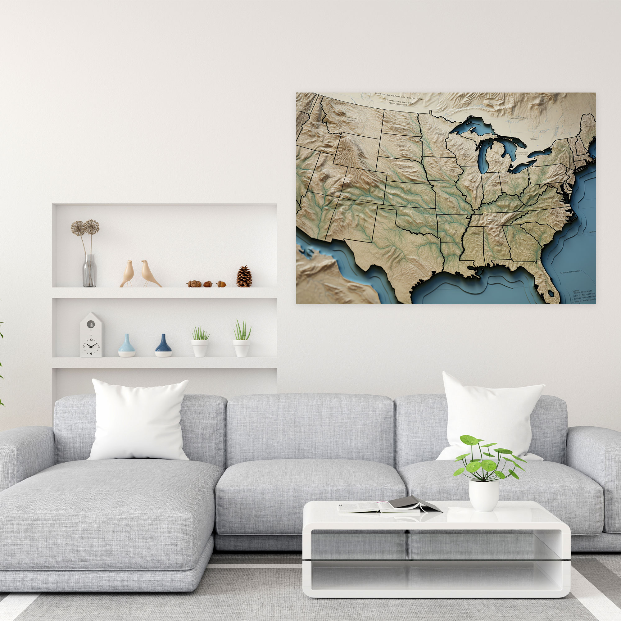 United States Of America Map Wall Decoration - United States Of America Map, Home Decoration, United States Of America Map, Wall Decoration