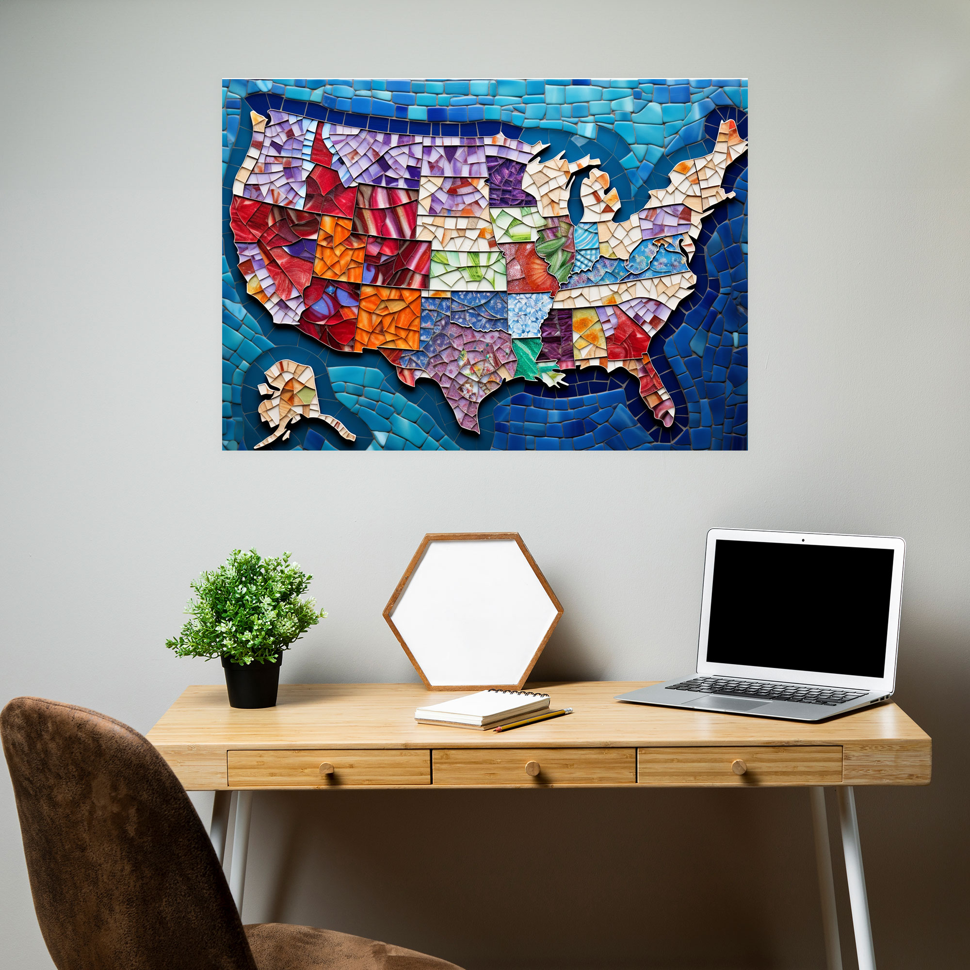 United States Of America Map Canvas Print - United States Of America Map, Canvas Wall Art, Canvas, Home Decoration