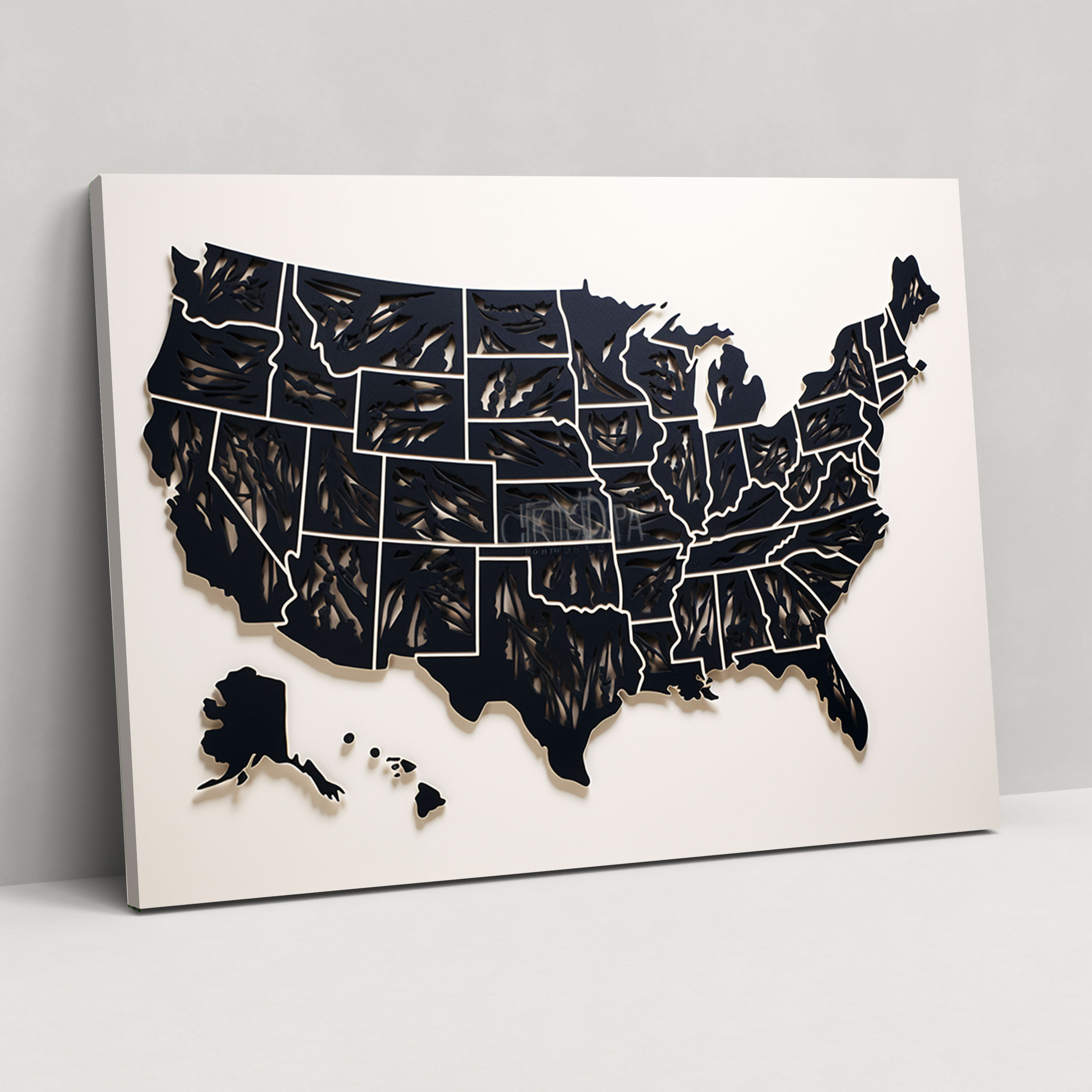 United States Of America Map Wall Decoration - United States Of America Map, United States Of America Map, Home Decoration, Canvas