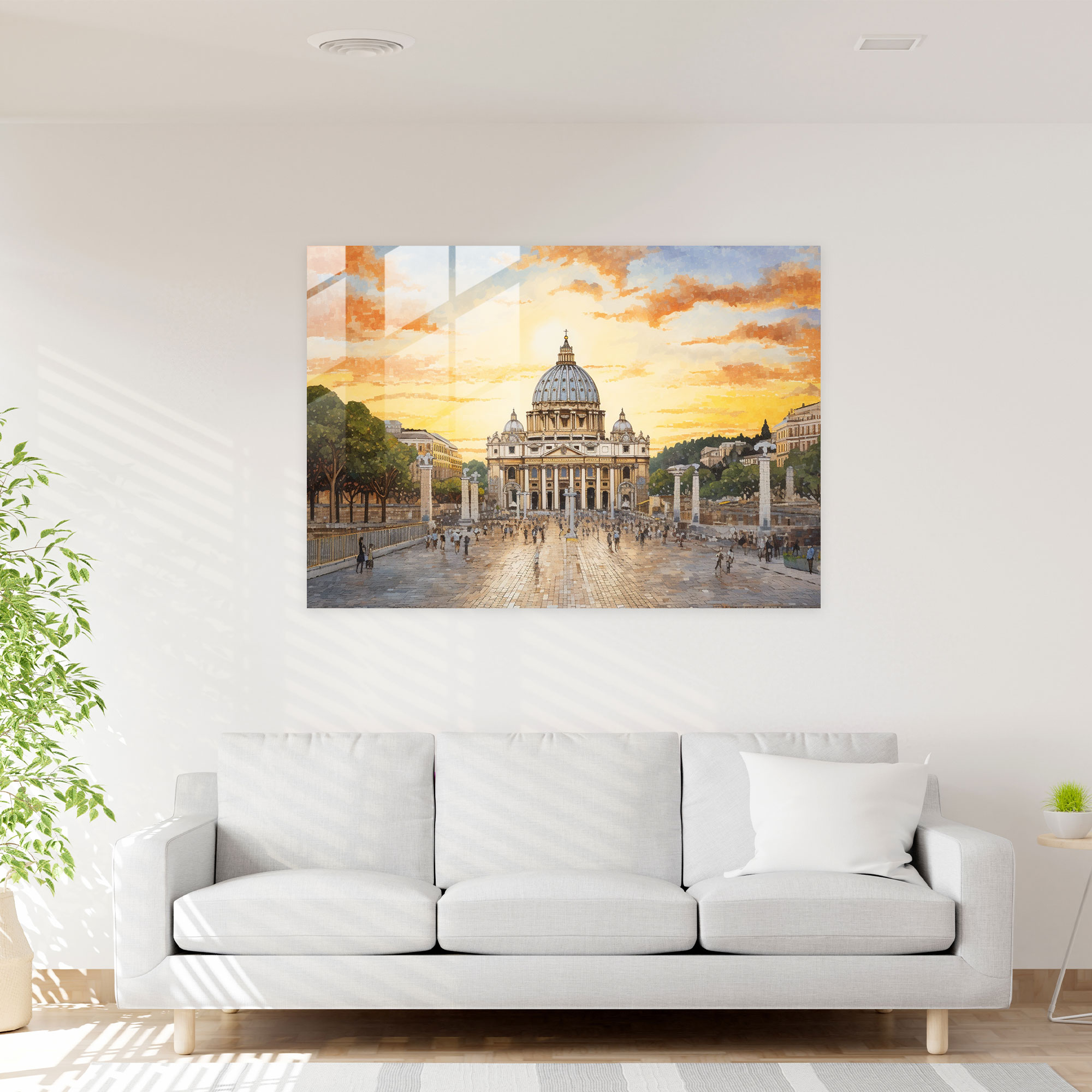 Vatican Glass Print - Mosaic Wall Art - Vatican, Wall Decoration, Vatican, Mosaic Artwork