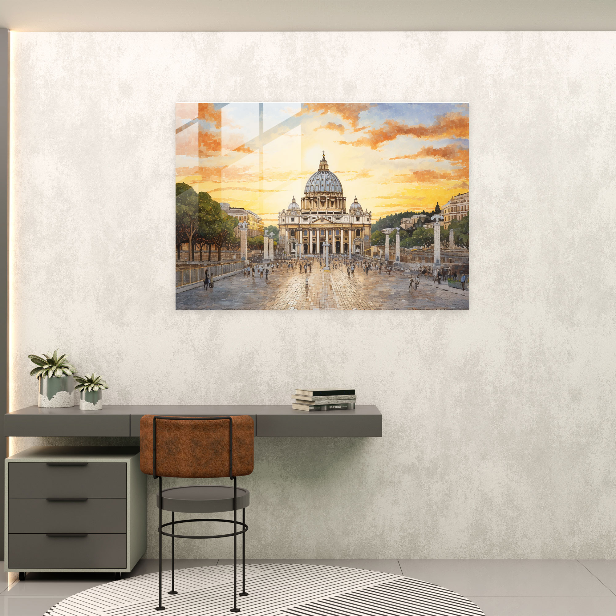 Vatican Glass Print - Mosaic Wall Art - Vatican, Wall Decoration, Vatican, Mosaic Artwork