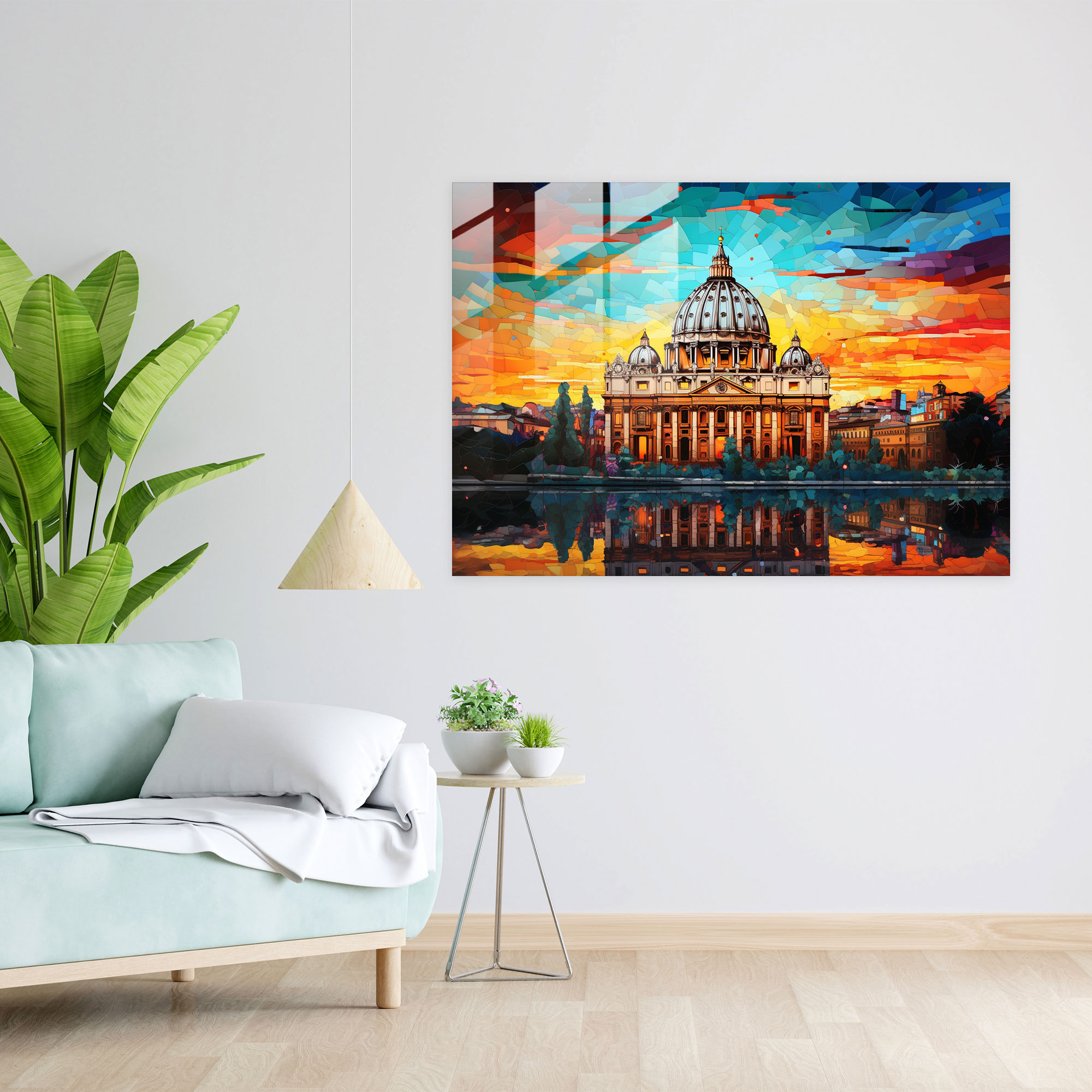 St. Peter's Glass Wall Art - Vatican, Contemporary Glass Painting, Glass Wall Art, Wall Decoration