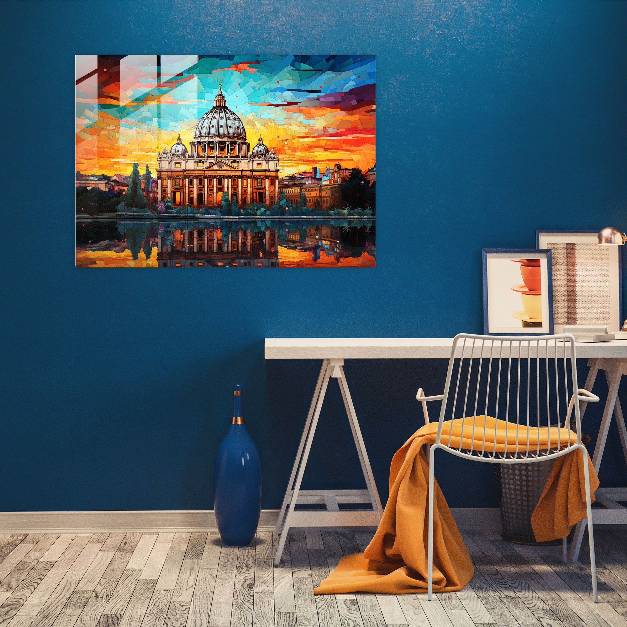 St. Peter's Glass Wall Art - Vatican, Contemporary Glass Painting, Glass Wall Art, Wall Decoration