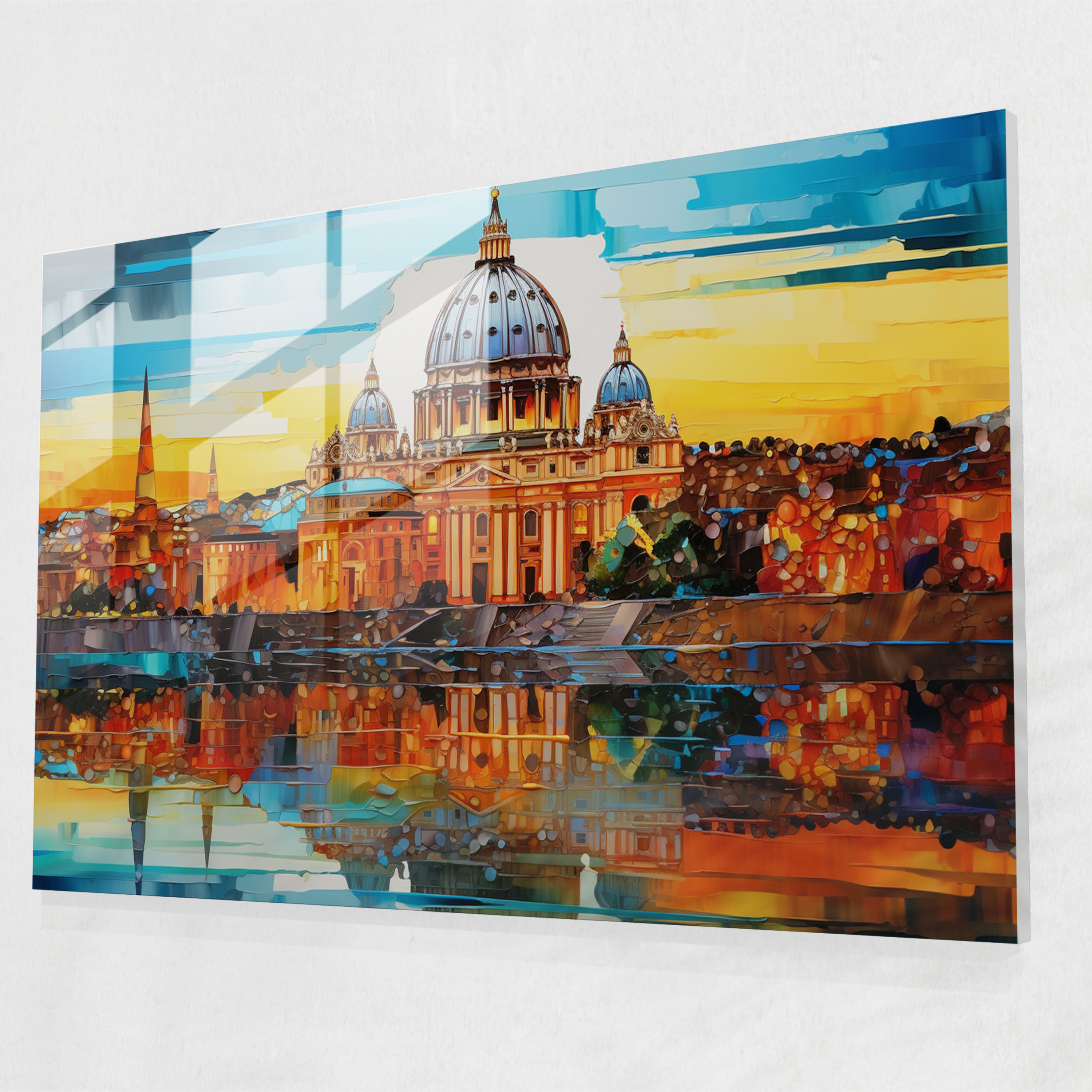 Vatican City Glass Art - Vatican, Vatican City Skyline, Modern Art, Home Decoration