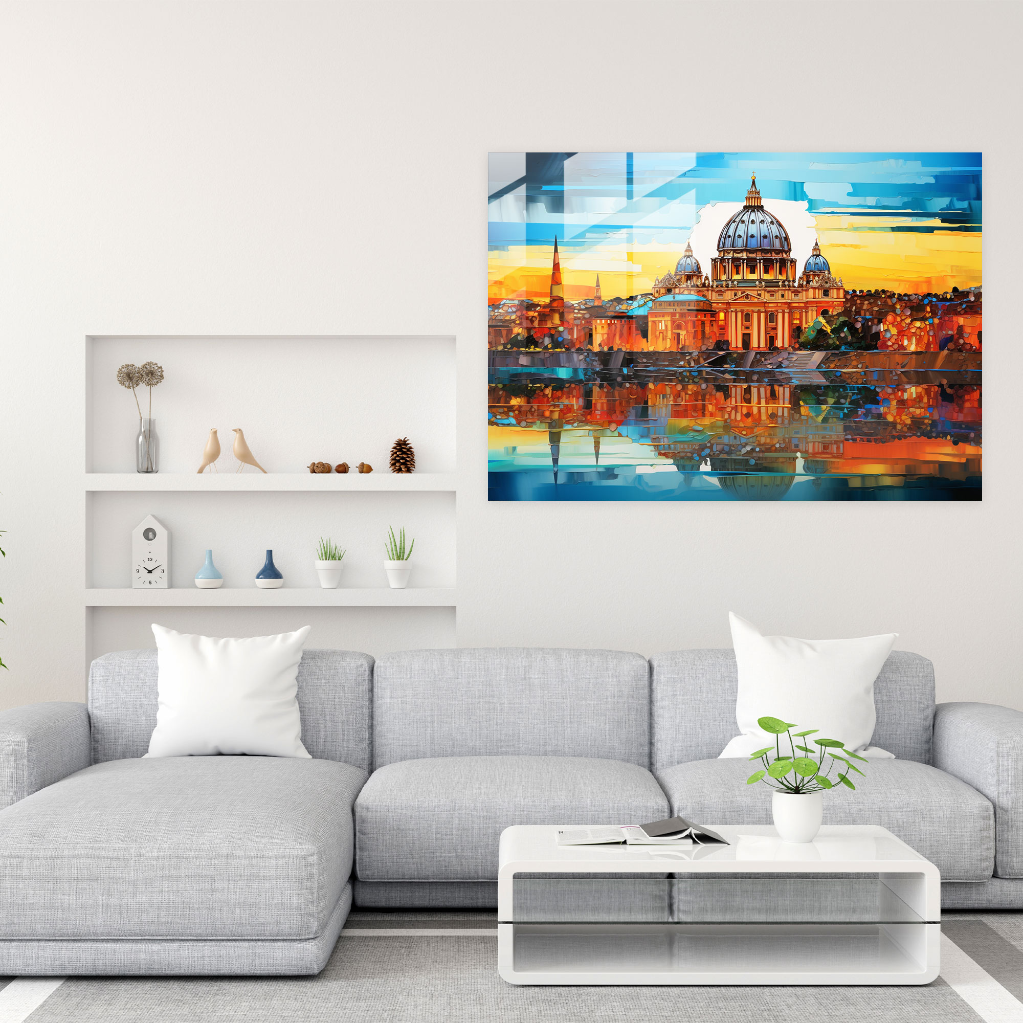 Vatican City Glass Art - Vatican, Vatican City Skyline, Modern Art, Home Decoration