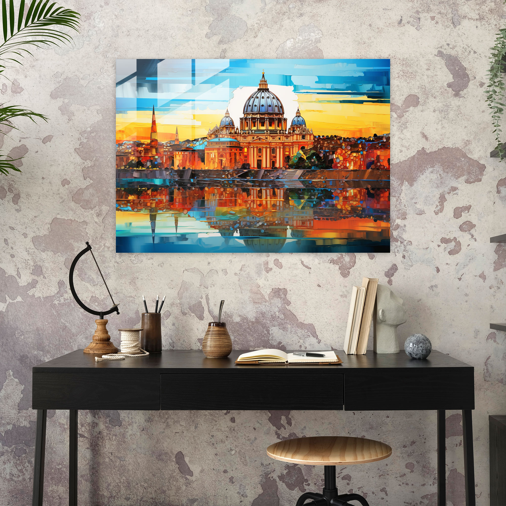 Vatican City Glass Art - Vatican, Vatican City Skyline, Modern Art, Home Decoration