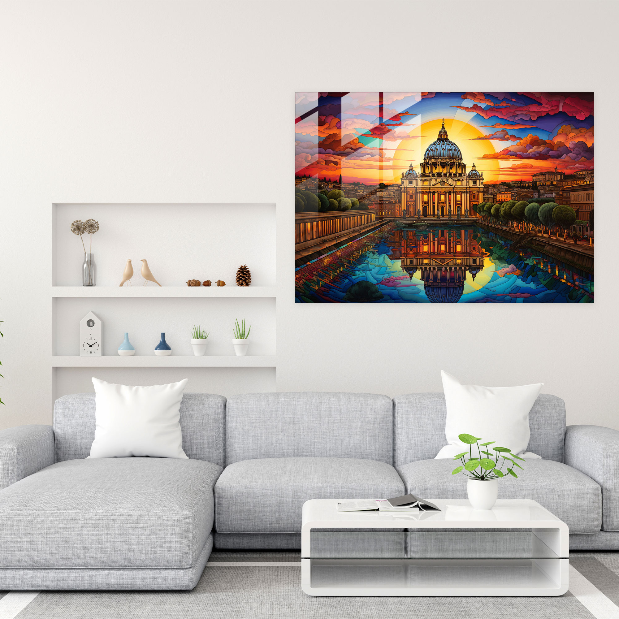 Vatican Glass Print - Majestic Vatican City Stained Glass Wall Art - Vatican, Vatican City, Majestic View, Wall Decoration