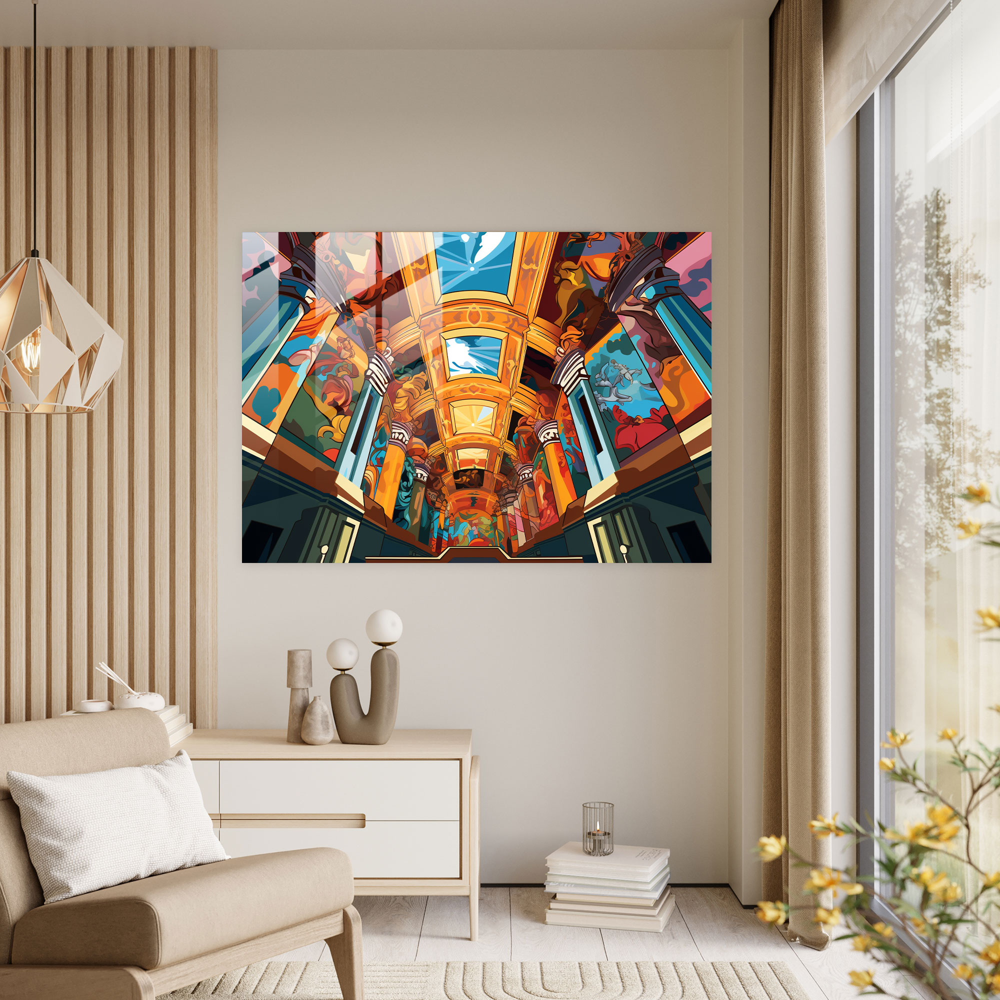 Vatican Glass Print - Iconic Sistine Chapel Pop Art Glass Wall Art - Vatican, Wall Decoration, Sistine Chapel, Vatican