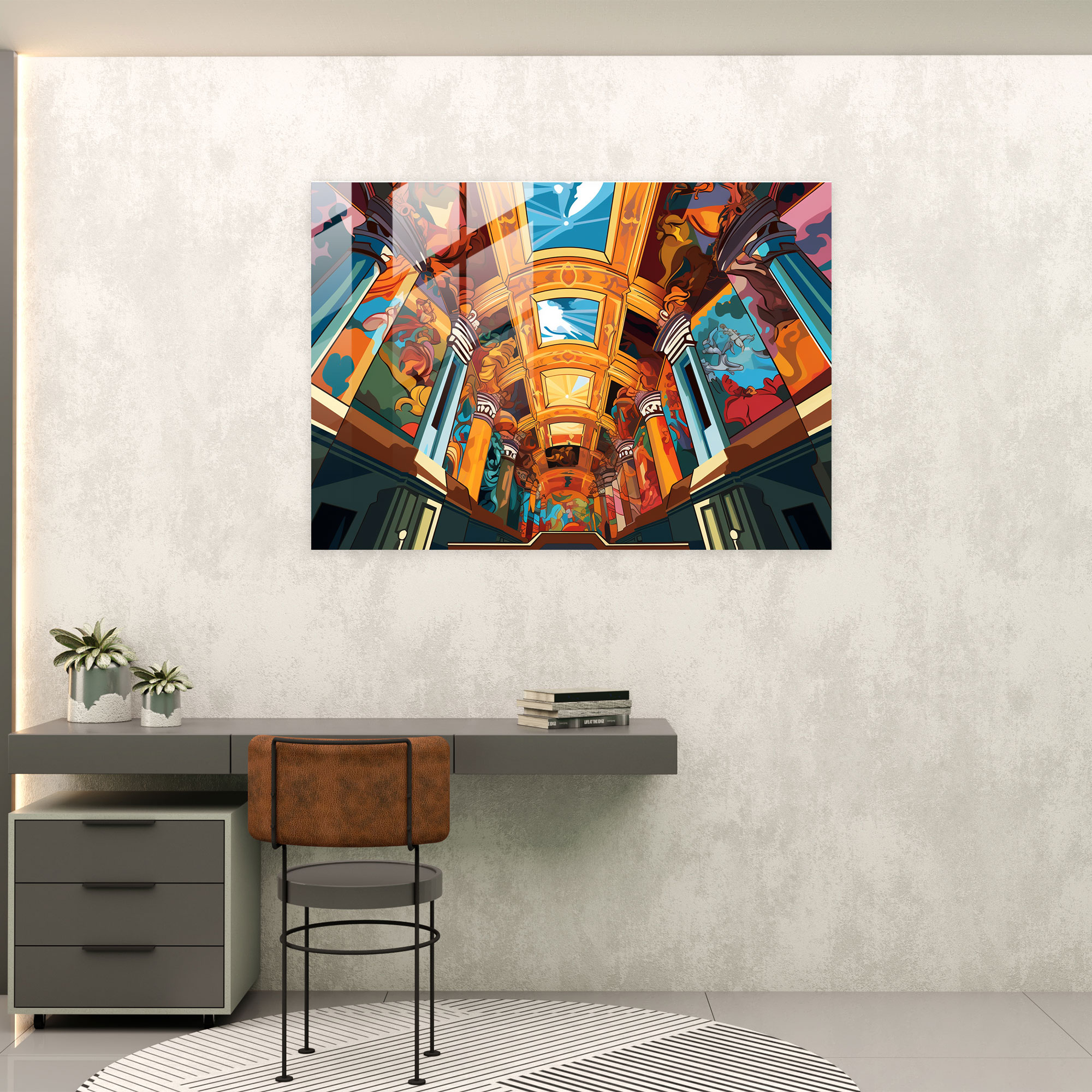 Vatican Glass Print - Iconic Sistine Chapel Pop Art Glass Wall Art - Vatican, Wall Decoration, Sistine Chapel, Vatican