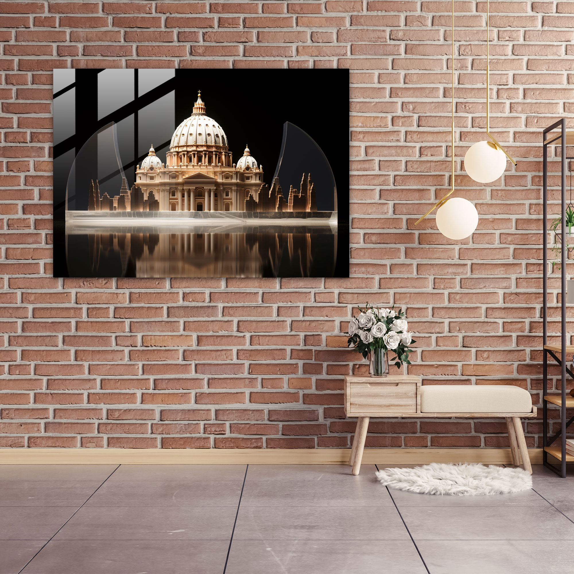 Vatican Glass Print - Sleek St. Peter's Basilica Minimalist Glass Wall Art - Vatican, Glass Print, Minimalist Sculpture, Wall Decoration