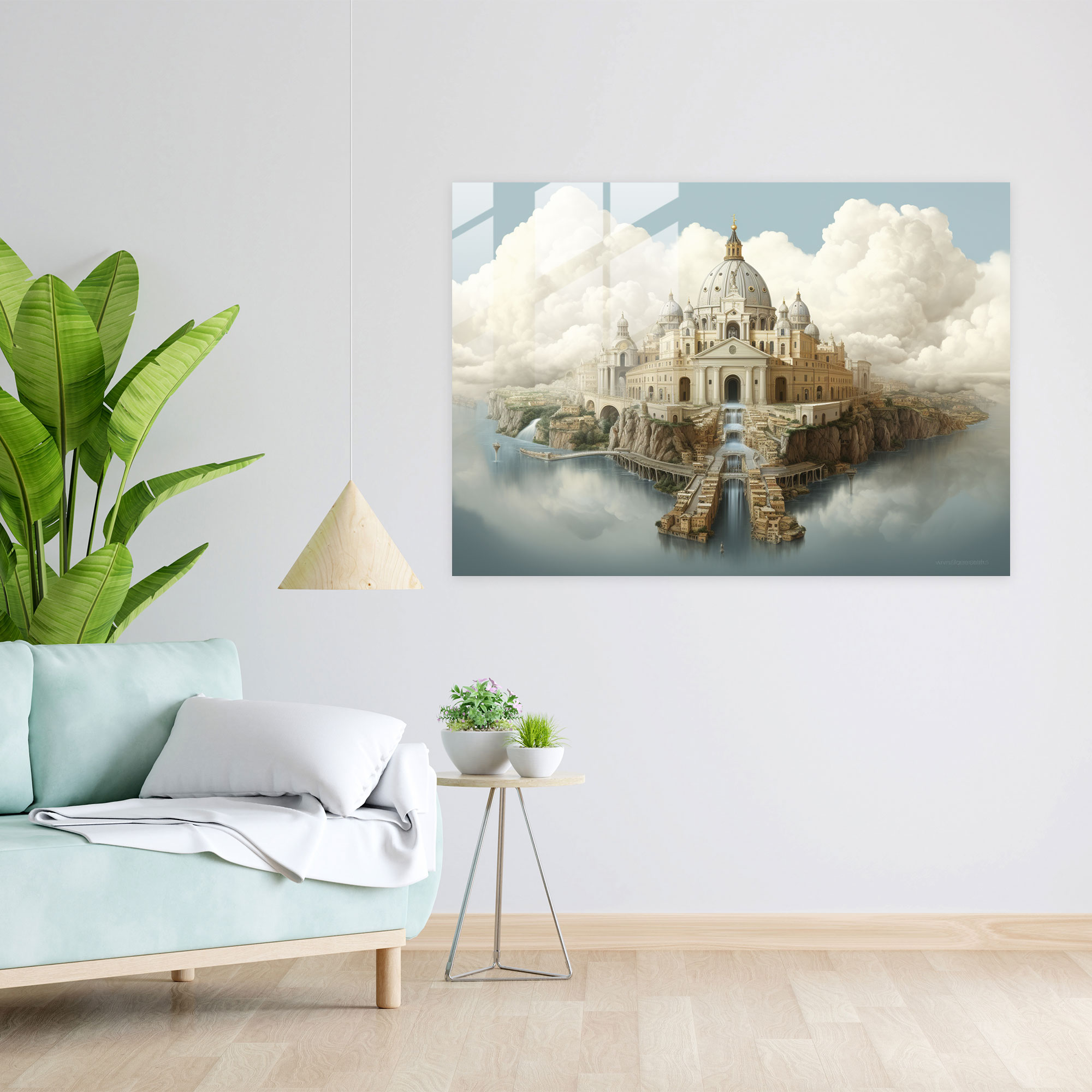 Vatican Glass Print - Dreamlike Vatican City Surrealist Glass Wall Art - Vatican, Dreamlike Interpretation, Surrealist Artwork, Glass Print