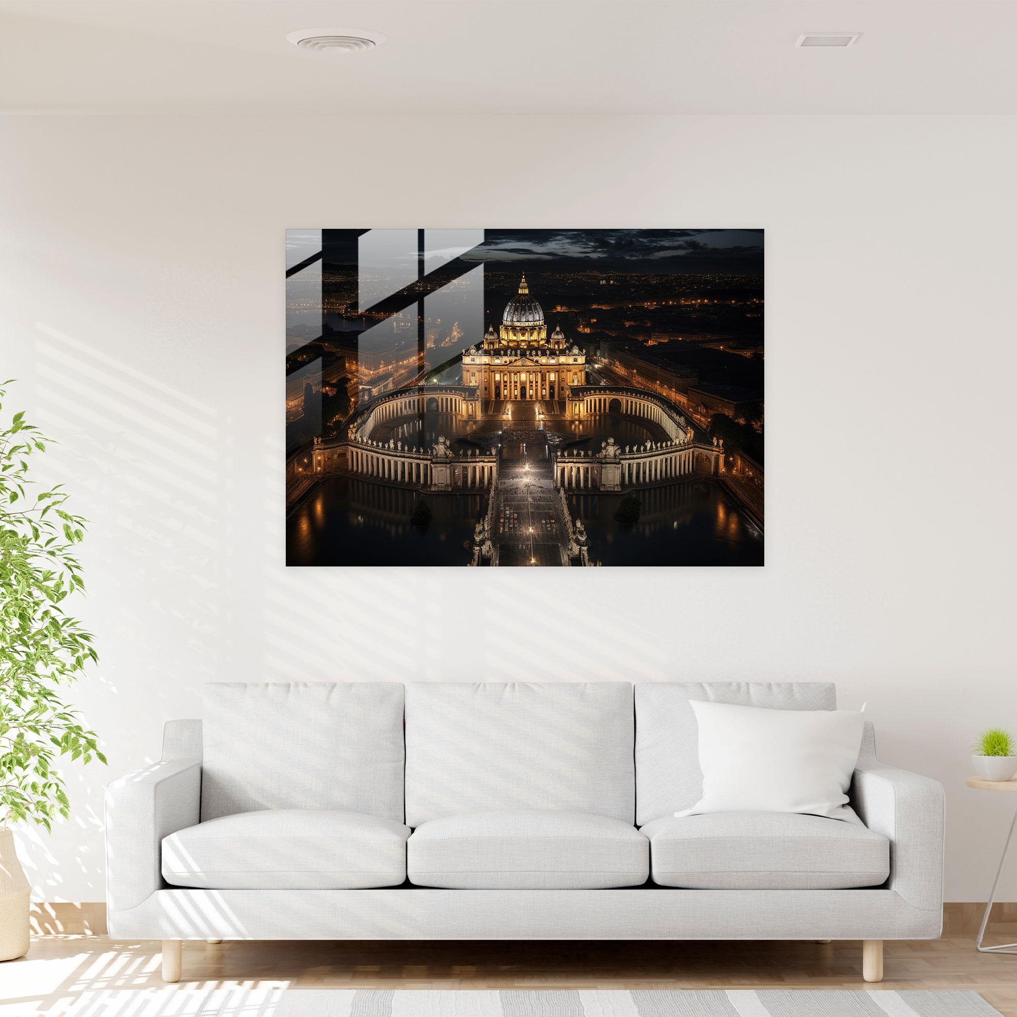 Vatican Glass Print: Aerial View Of St. Peter's Basilica - Vatican, Glass Art, Glass Print, Glass Wall Art