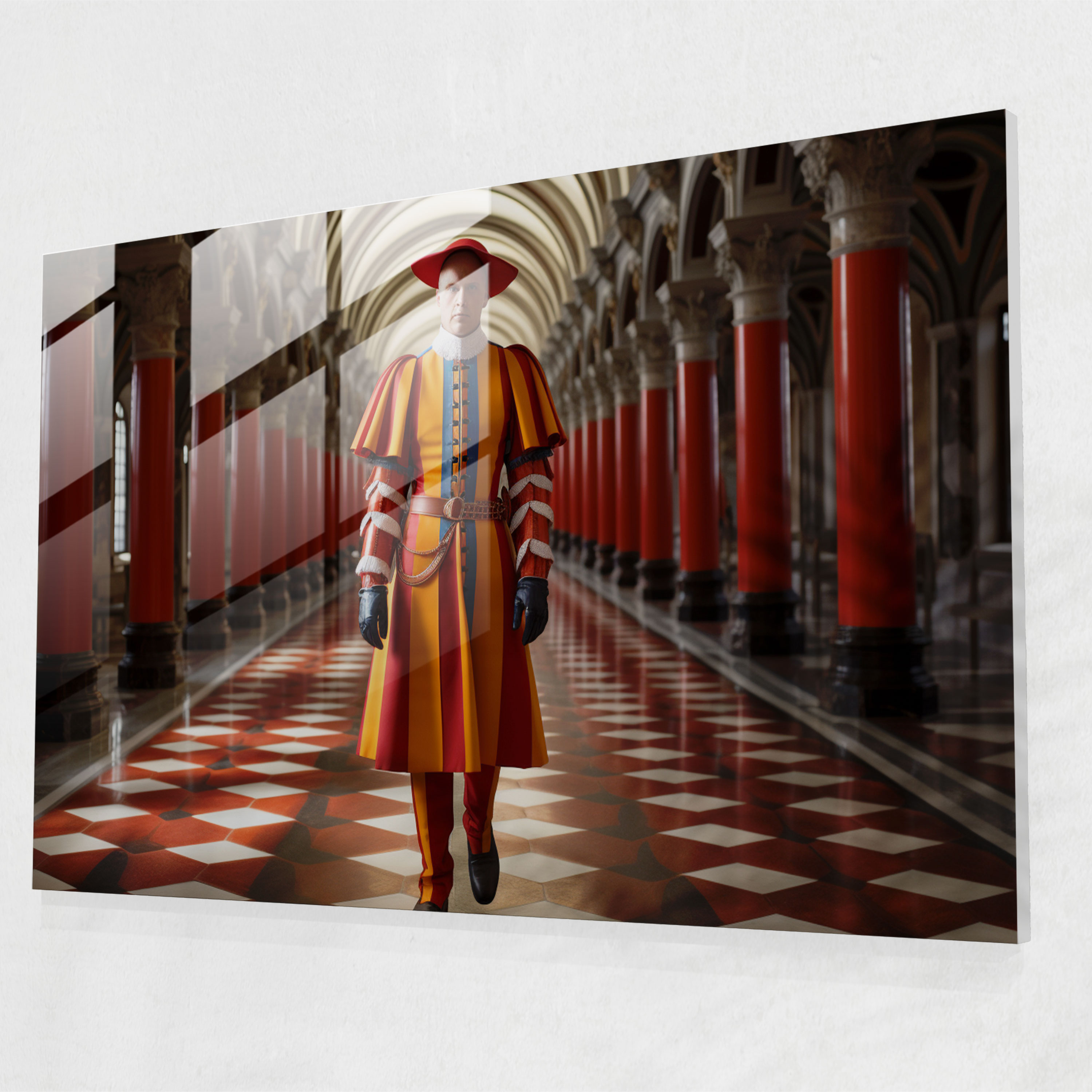 Vatican Glass Print: The Swiss Guard - Vatican, Glass Art, Glass Print, Modern Art