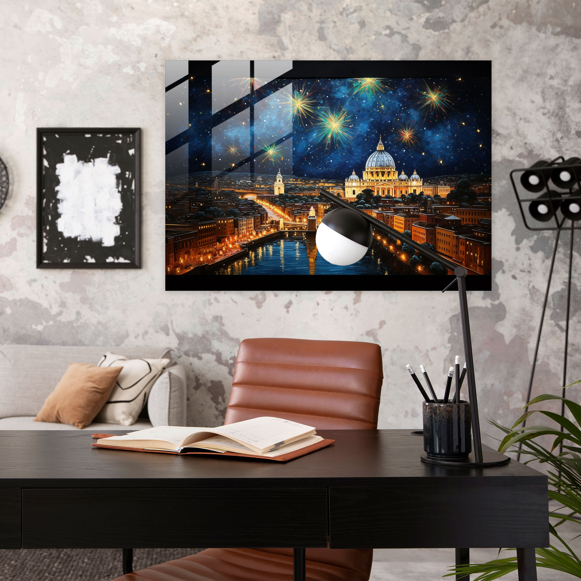 Vatican Glass Print: Vatican City Nightscape - Vatican, Modern Art, Glass Wall Art, Vatican City Skyline