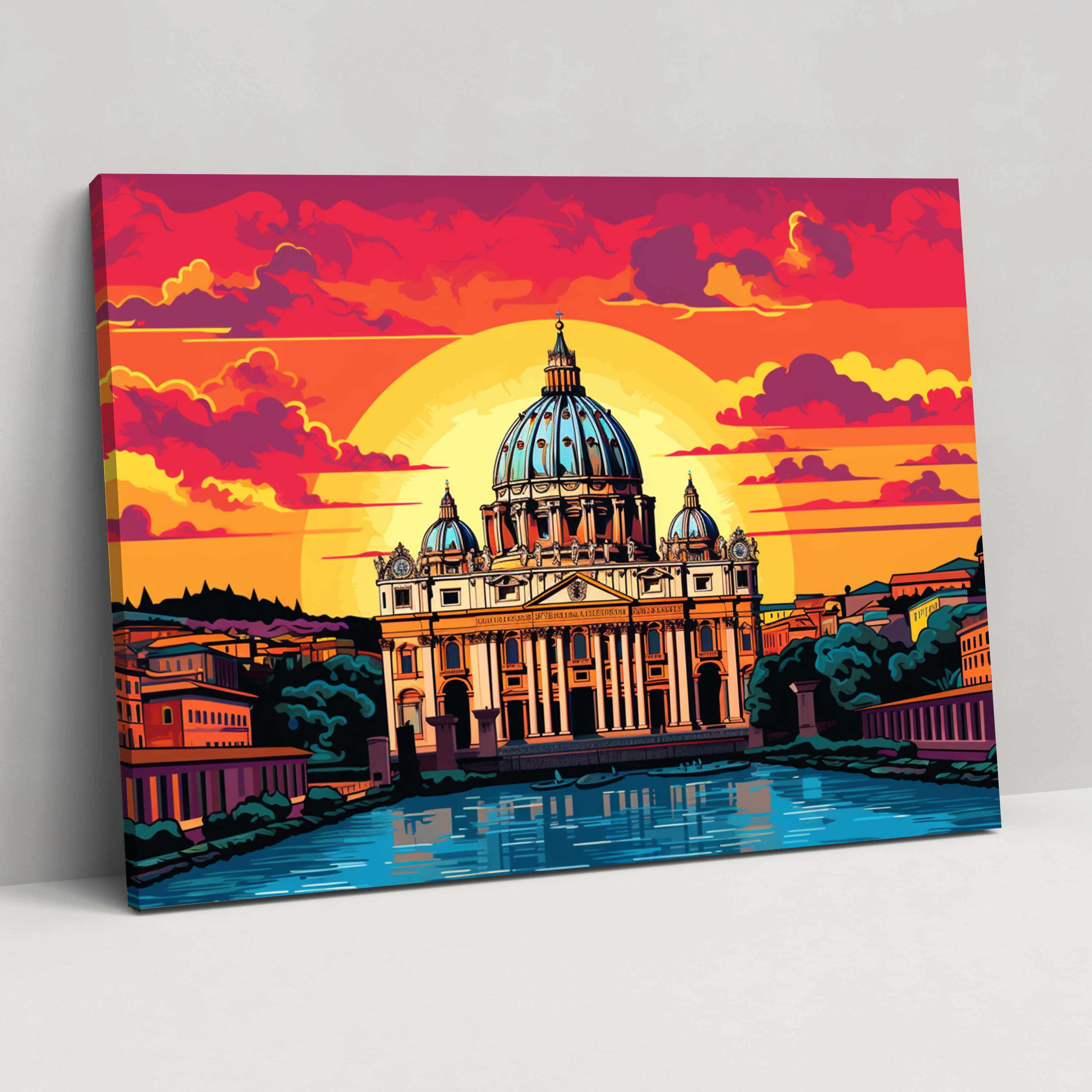 Vatican Canvas Print Wall Decoration - Vatican, Pop Art-Inspired Illustration, Wall Art, Contemporary Twist