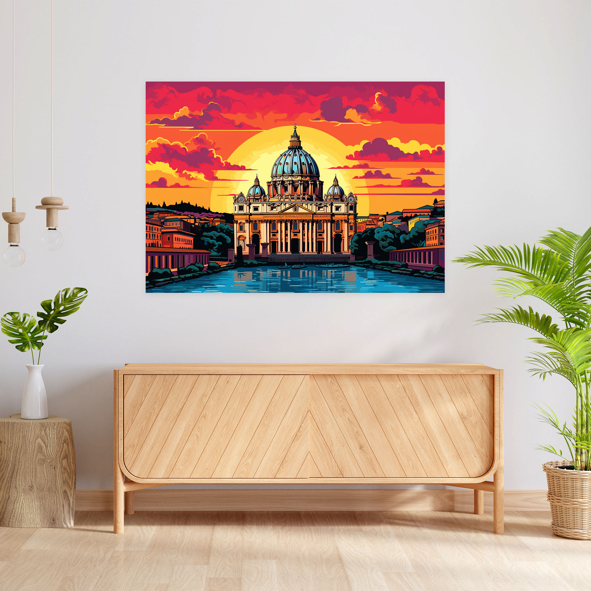 Vatican Canvas Print Wall Decoration - Vatican, Pop Art-Inspired Illustration, Wall Art, Contemporary Twist
