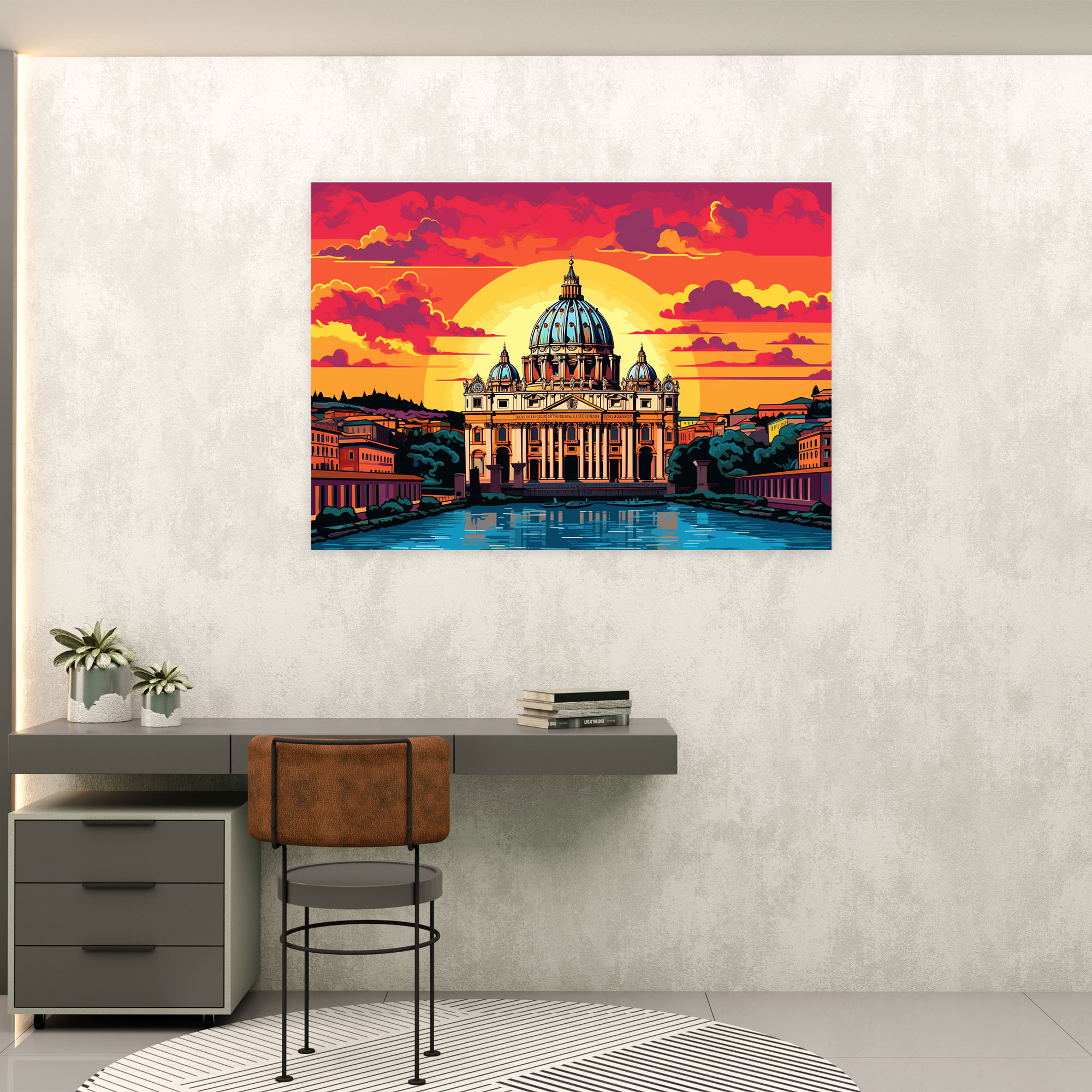 Vatican Canvas Print Wall Decoration - Vatican, Pop Art-Inspired Illustration, Wall Art, Contemporary Twist