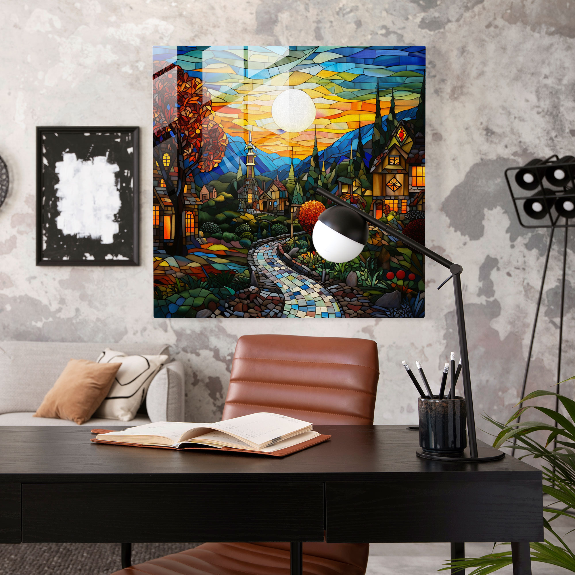 Radiant Village - Glass Print - Village, Glass Wall Art, Village, Modern Art