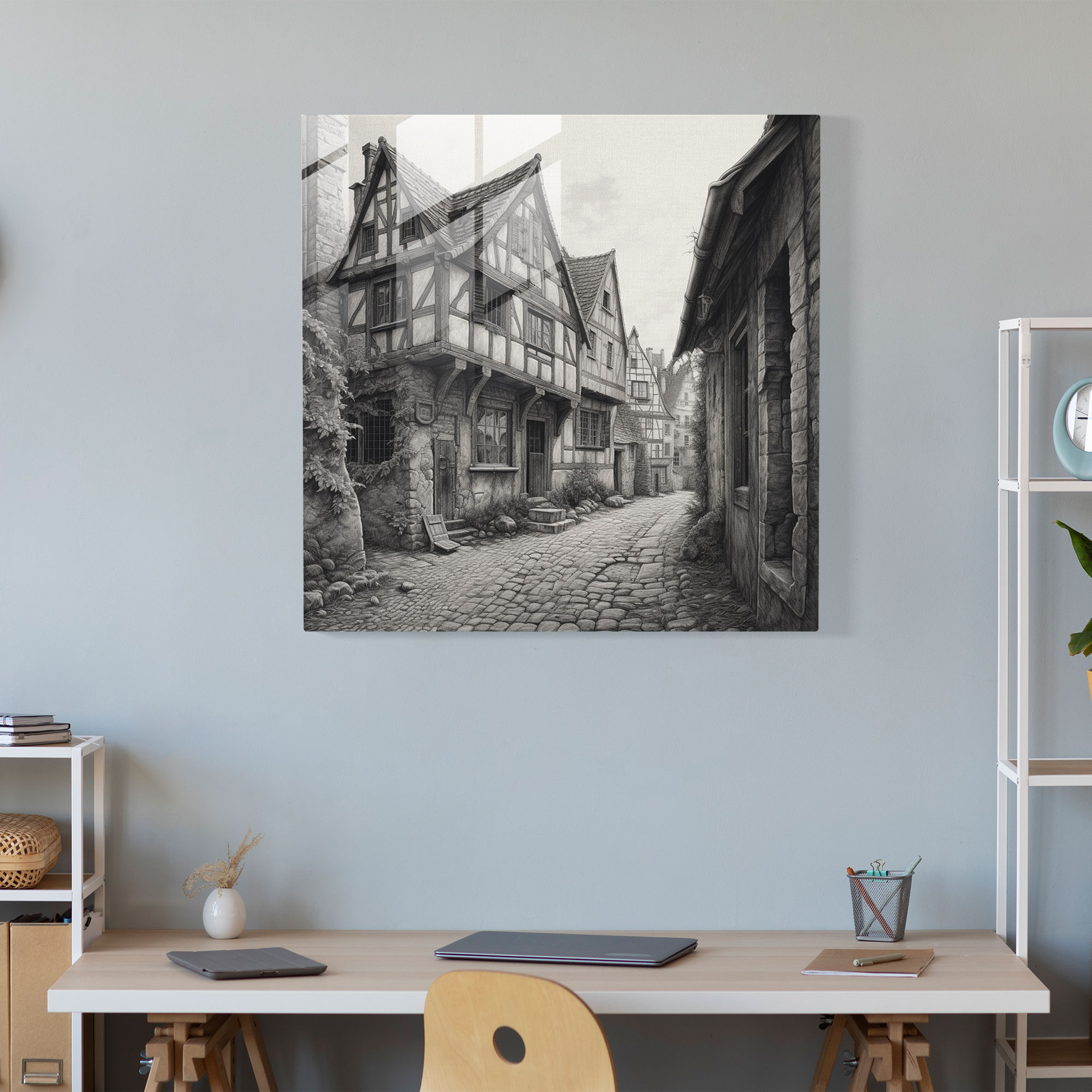 Architectural Charms - Glass Print - Village, Wall Decoration, Architectural Details, Modern Art