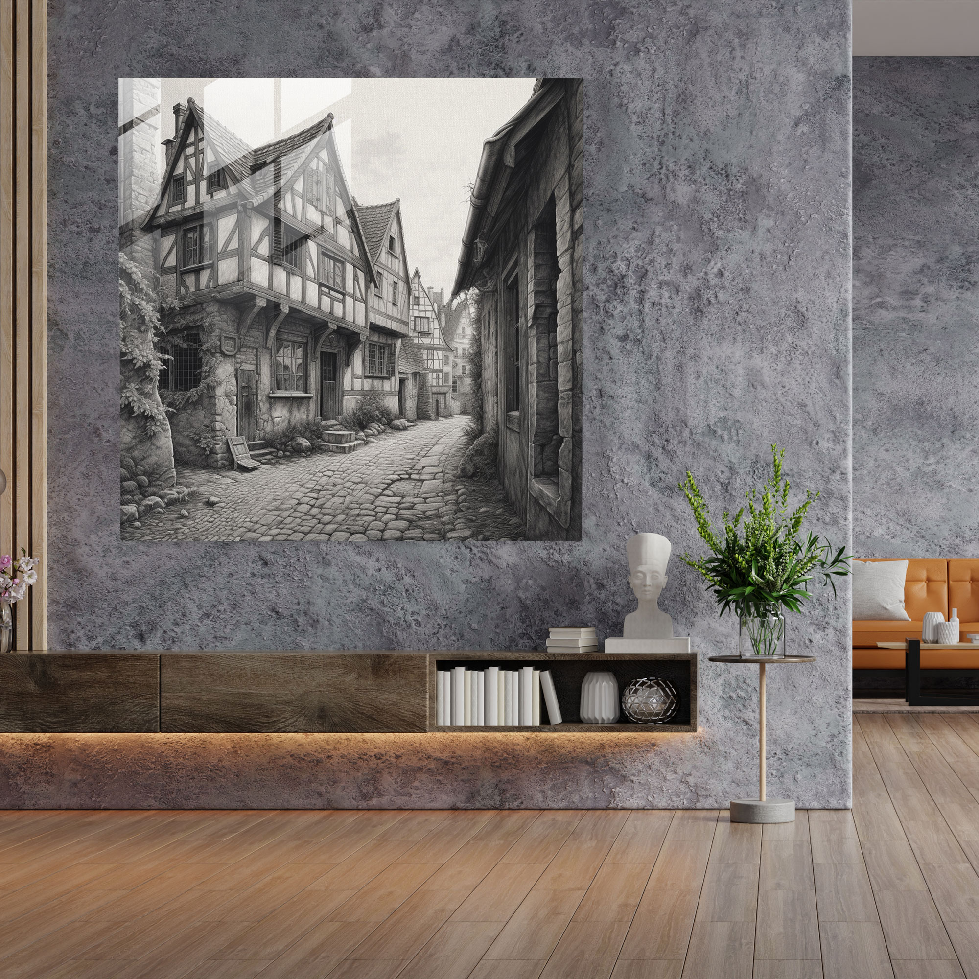 Architectural Charms - Glass Print - Village, Wall Decoration, Architectural Details, Modern Art