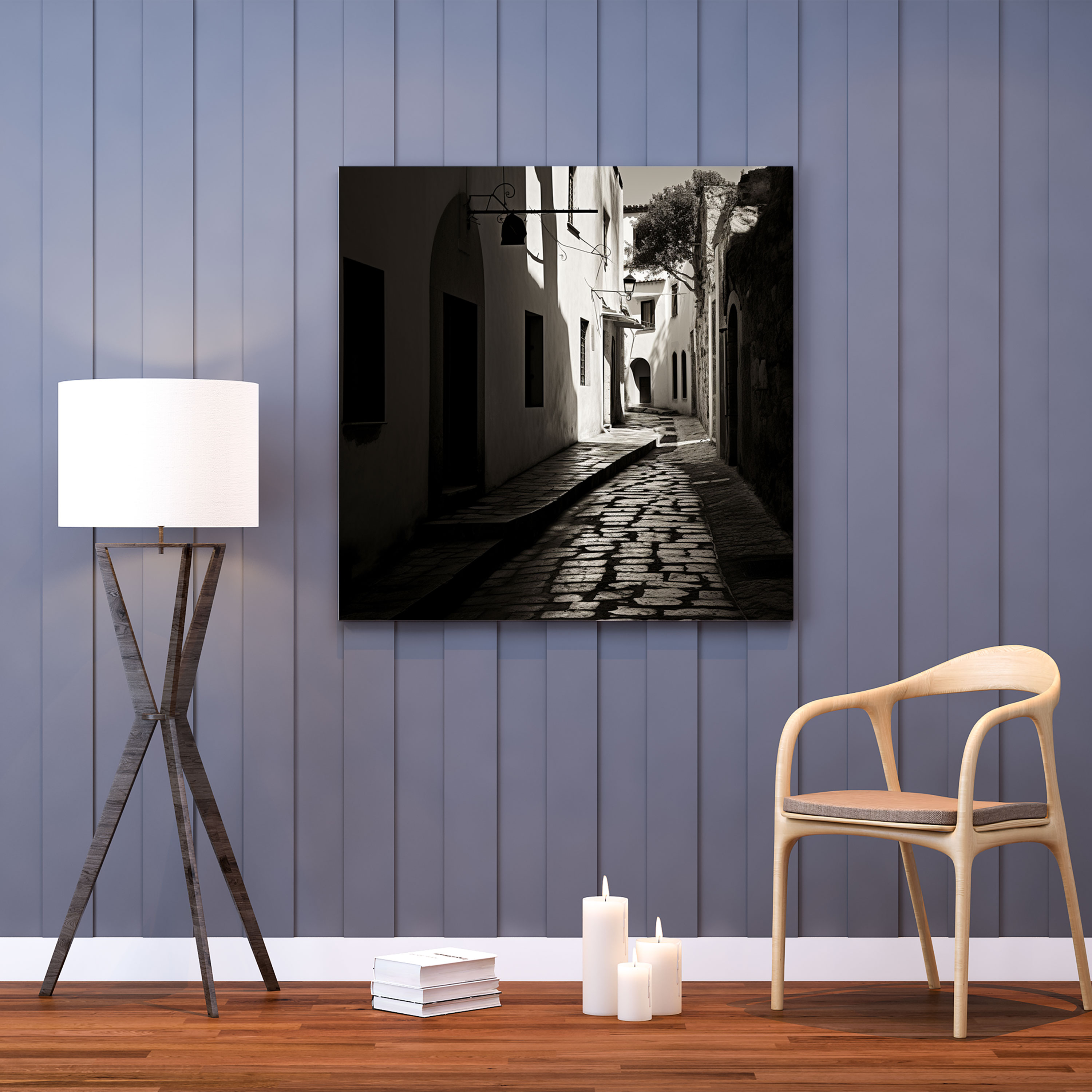 Avrupa Köyü Minimalist Kanvas Tablo - Köy Avrupa Köyü Duvar Sanatı