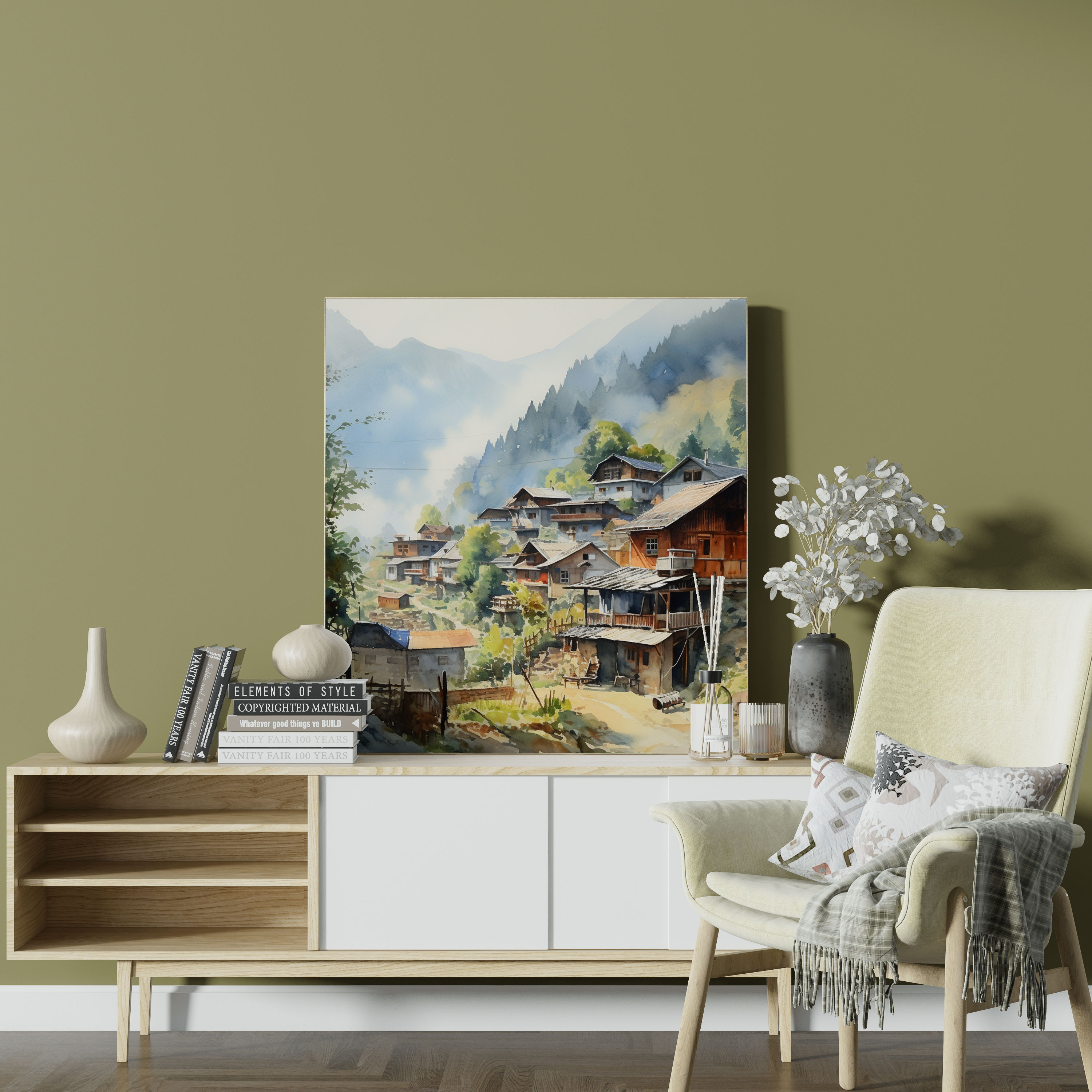 Tranquil Village Canvas Print - Village, Home Decoration, Village, Wall Decoration
