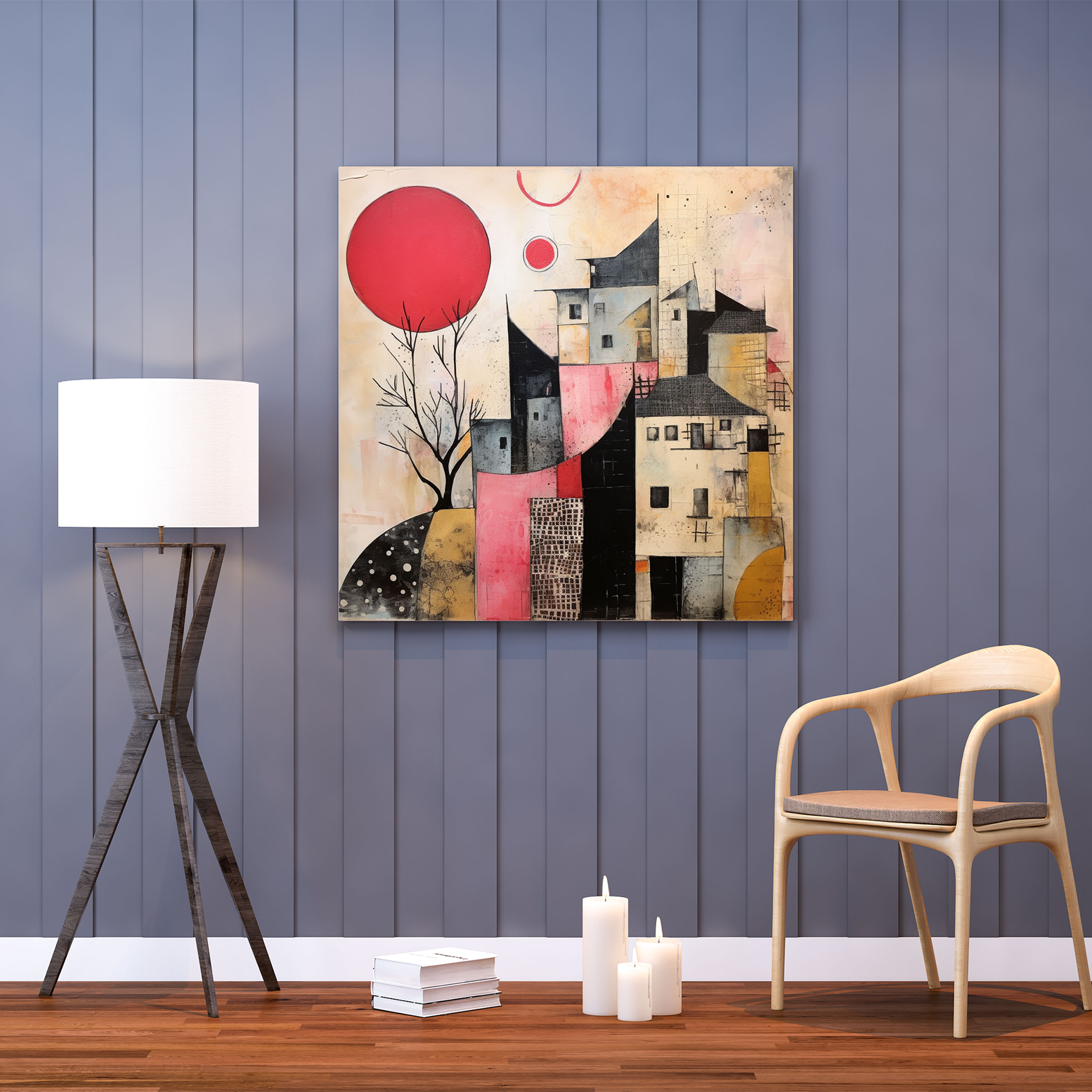 Abstract Village Canvas Print - Village, Canvas, Canvas Print, Wall Decoration