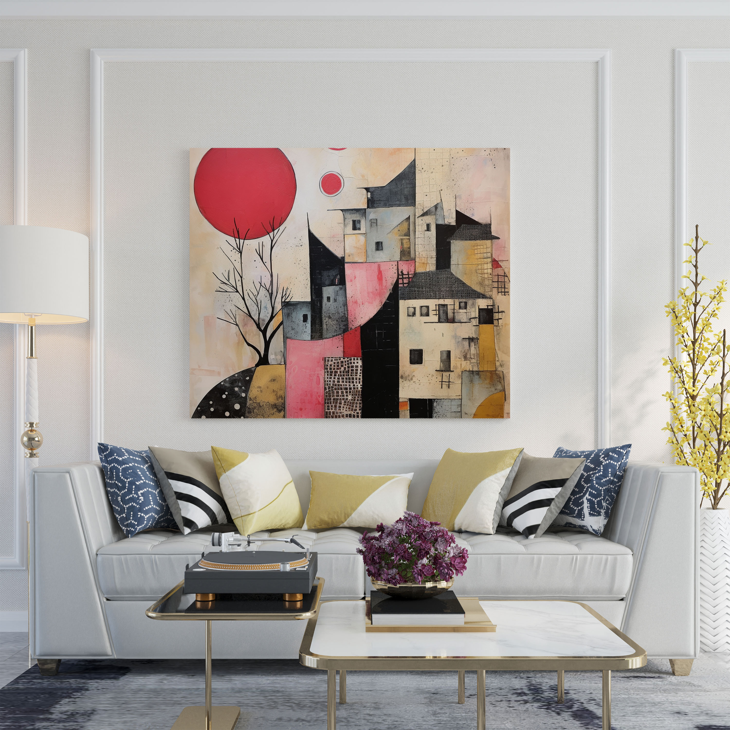 Abstract Village Canvas Print - Village, Canvas, Canvas Print, Wall Decoration