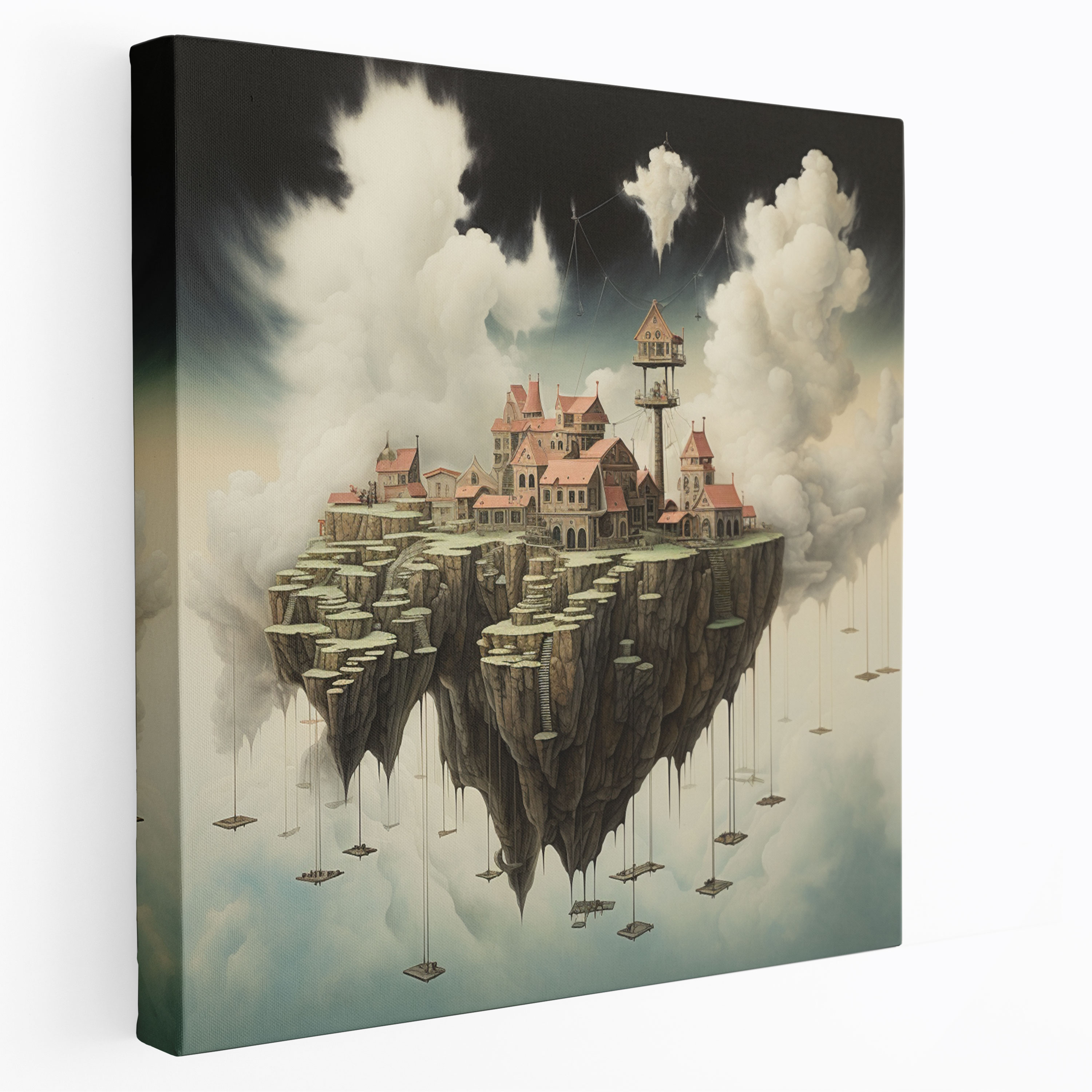 Cloudscape Village Canvas Print - Village, Wall Art, Canvas, Home Decoration