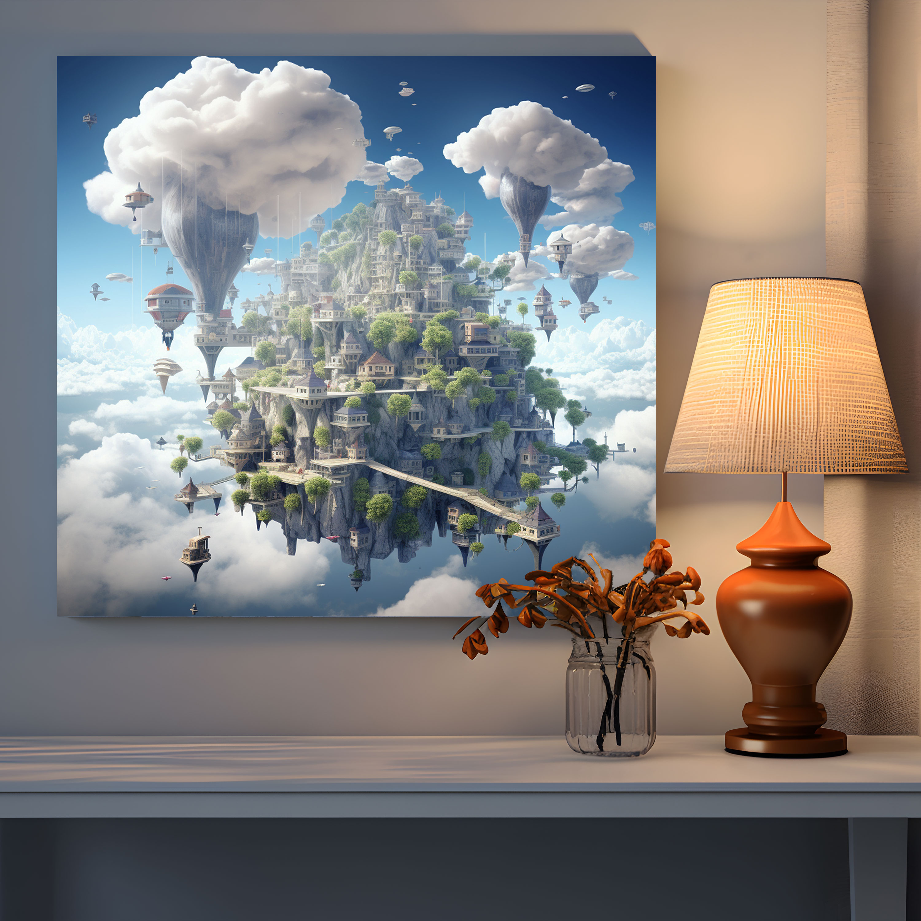 Skyward Village Canvas Print - Village, Canvas, Canvas Print, Canvas Wall Art