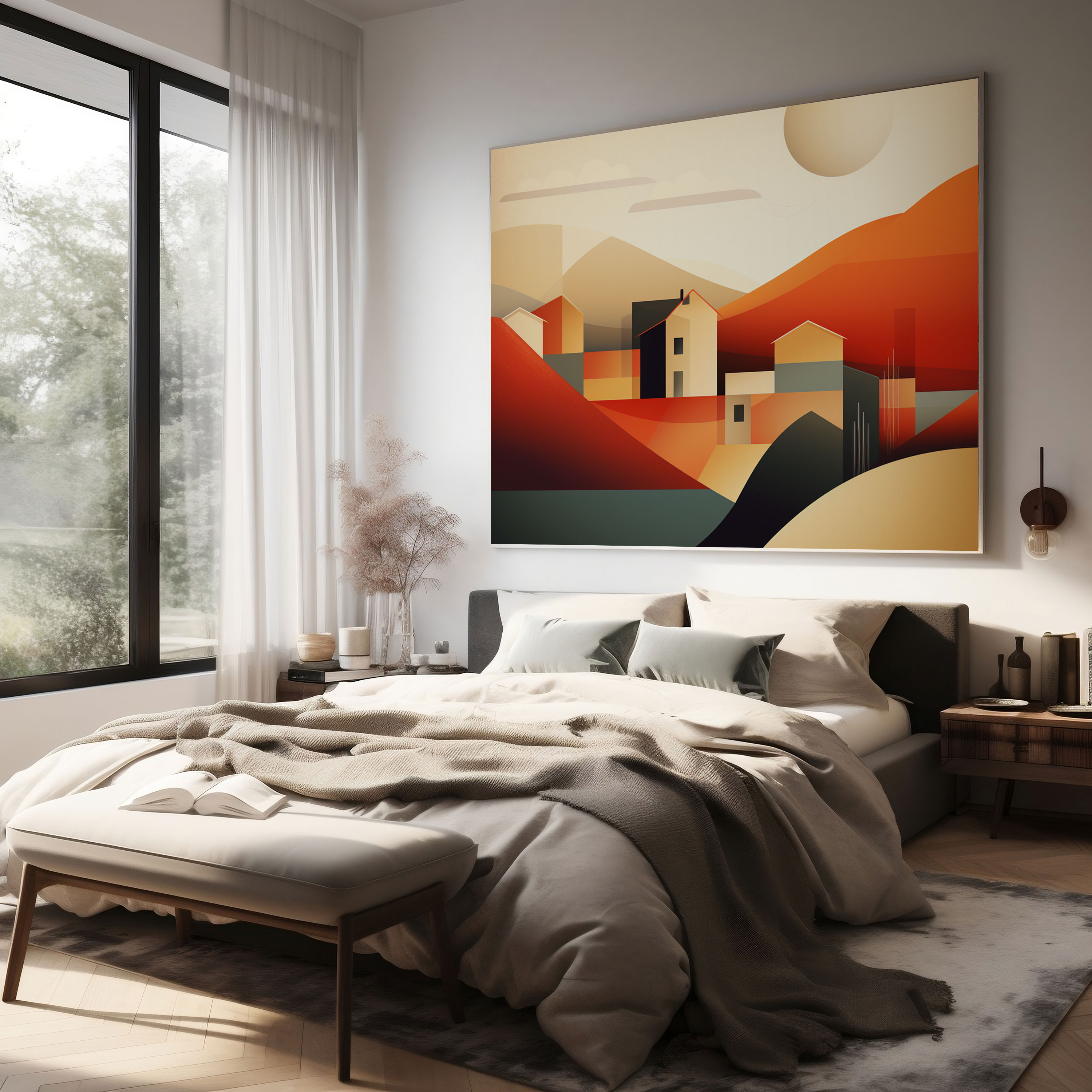 Minimal Village Canvas Print - Village, Canvas Wall Art, Canvas Print, Wall Art